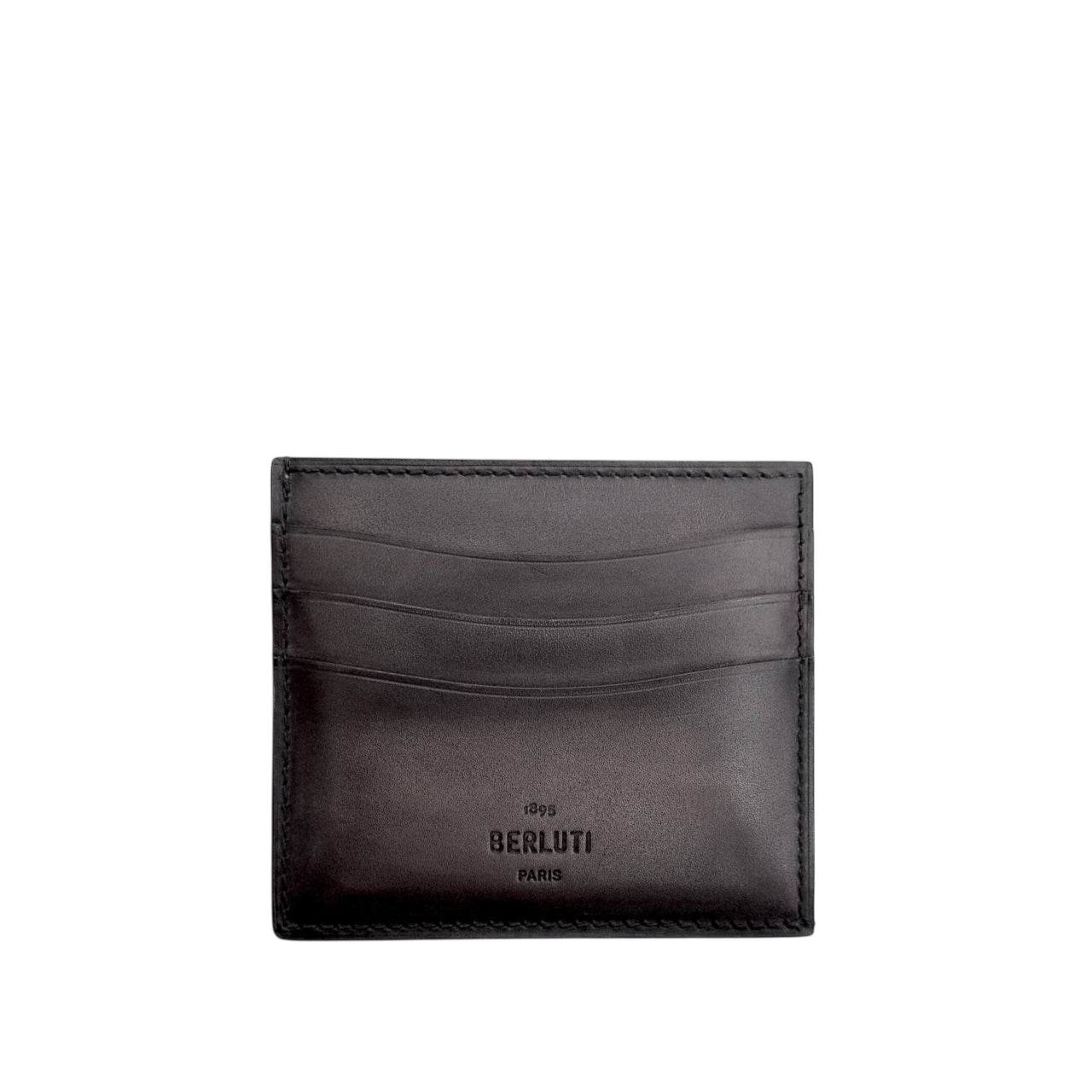 BERLUTI - Card Holder Bambou 6CC in Nero Grigio