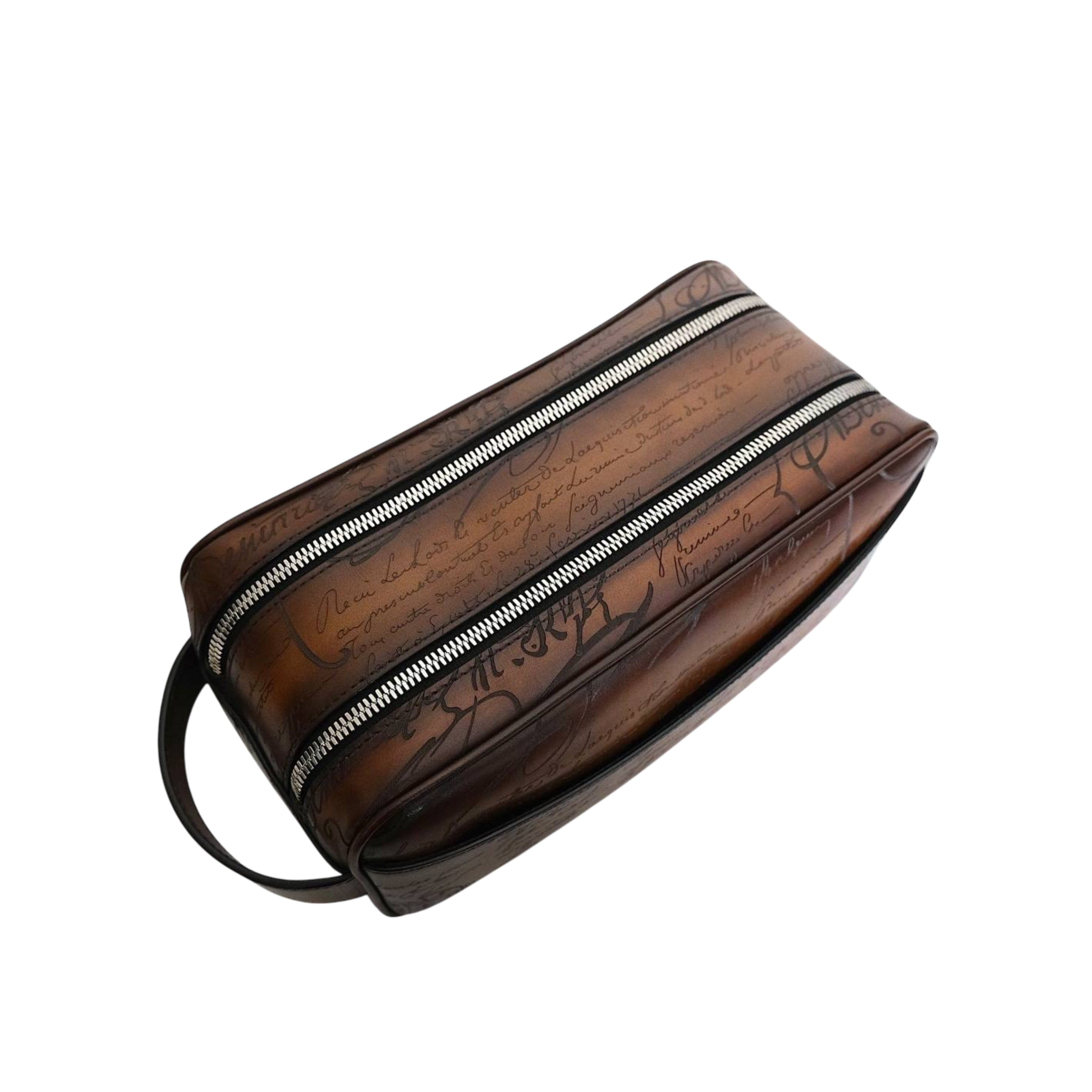 BERLUTI - Formula 1003 Scritto Leather Pouch Cacao Intenso