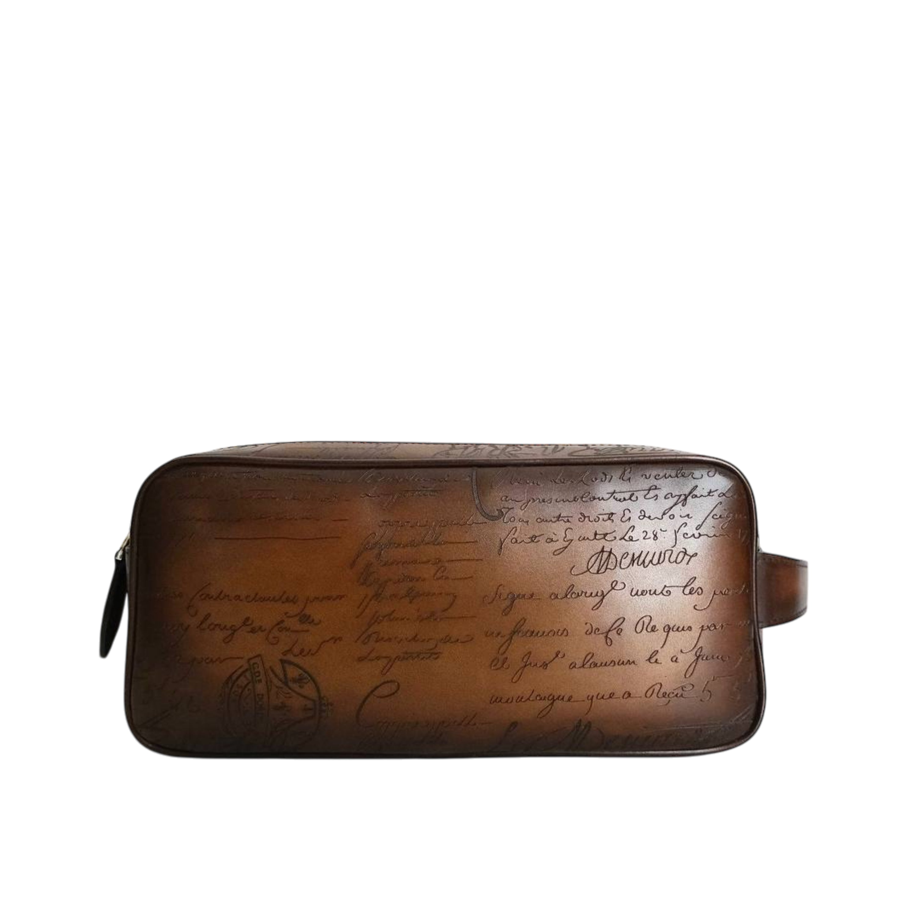 BERLUTI - Formula 1003 Scritto Leather Pouch Cacao Intenso