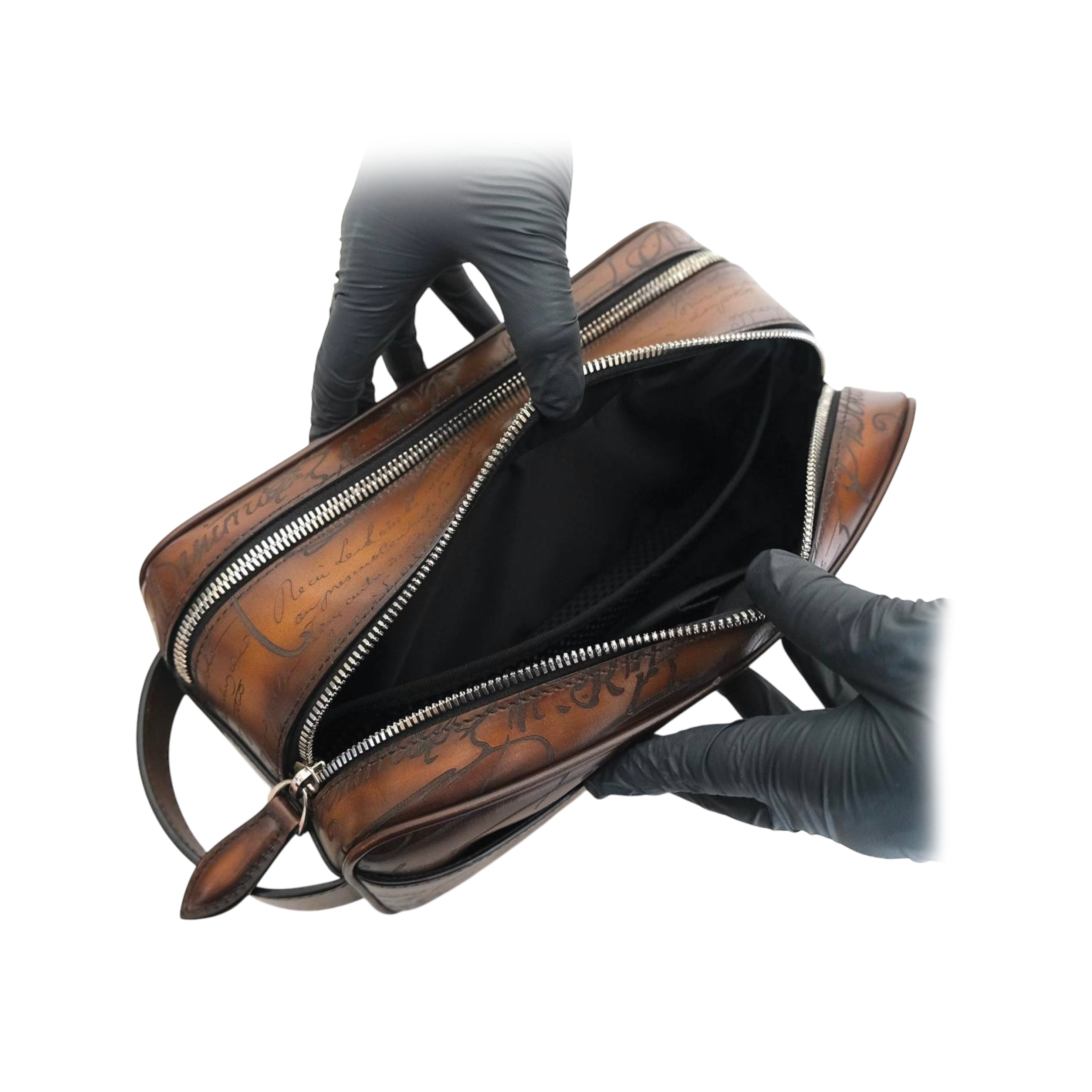 BERLUTI - Formula 1003 Scritto Leather Pouch Cacao Intenso
