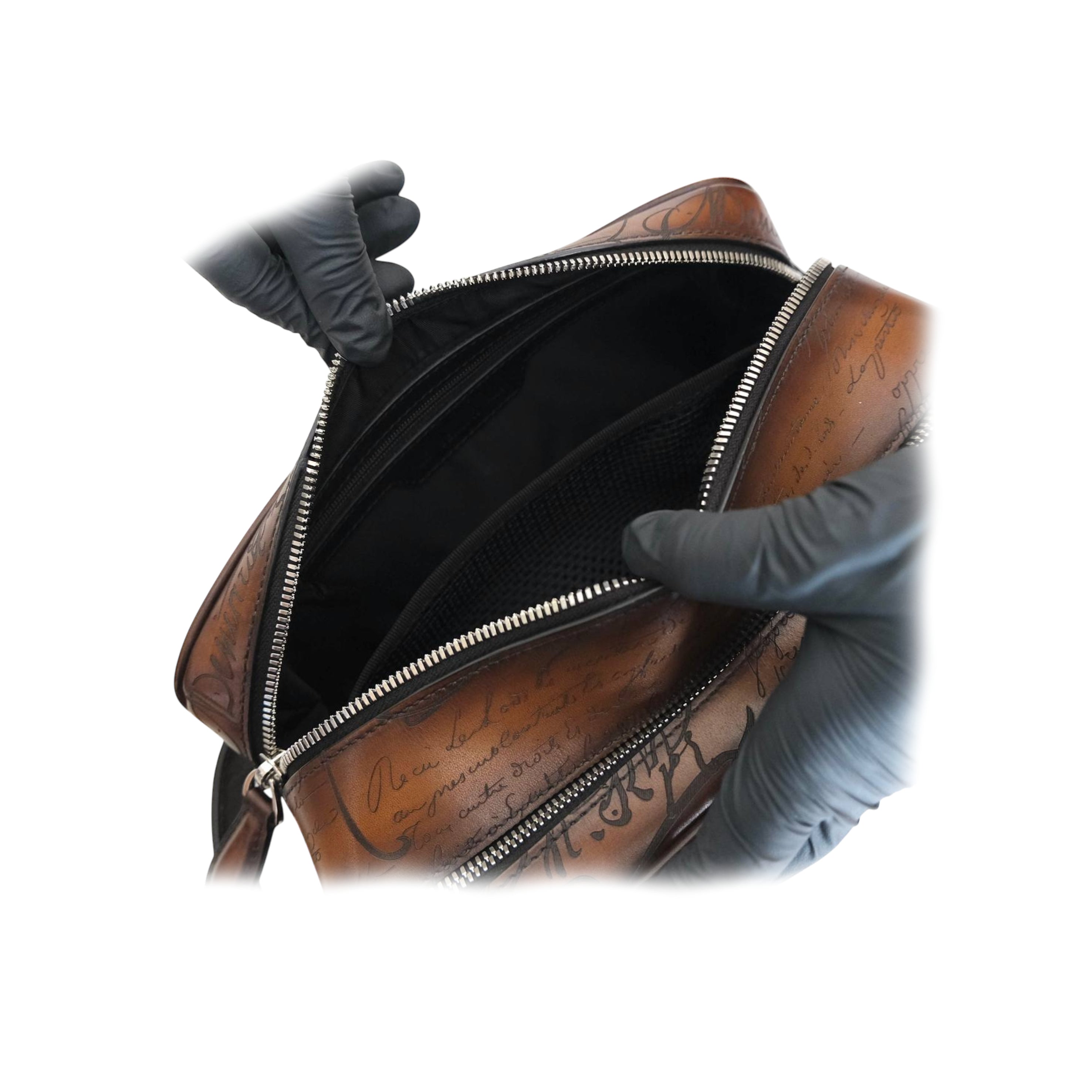 BERLUTI - Formula 1003 Scritto Leather Pouch Cacao Intenso