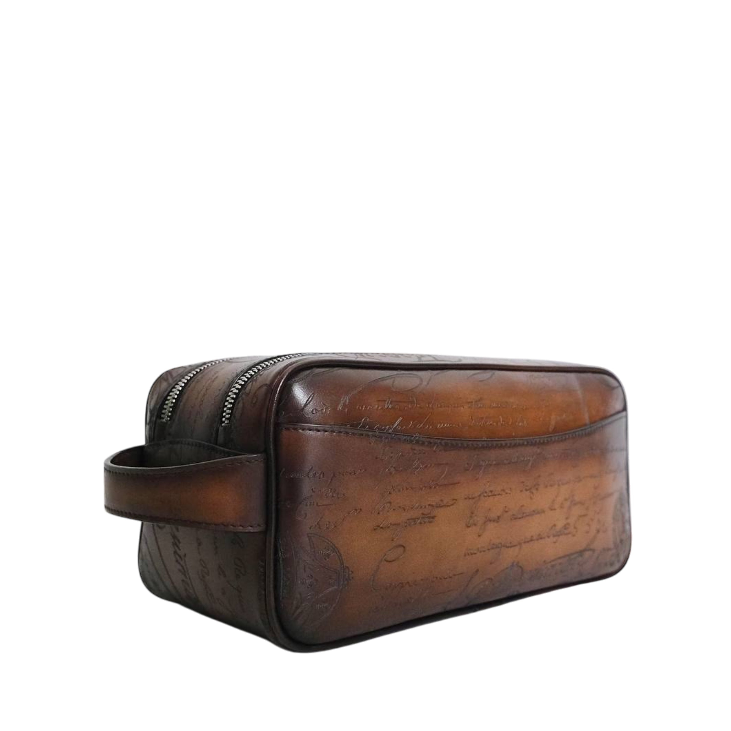 BERLUTI - Formula 1003 Scritto Leather Pouch Cacao Intenso