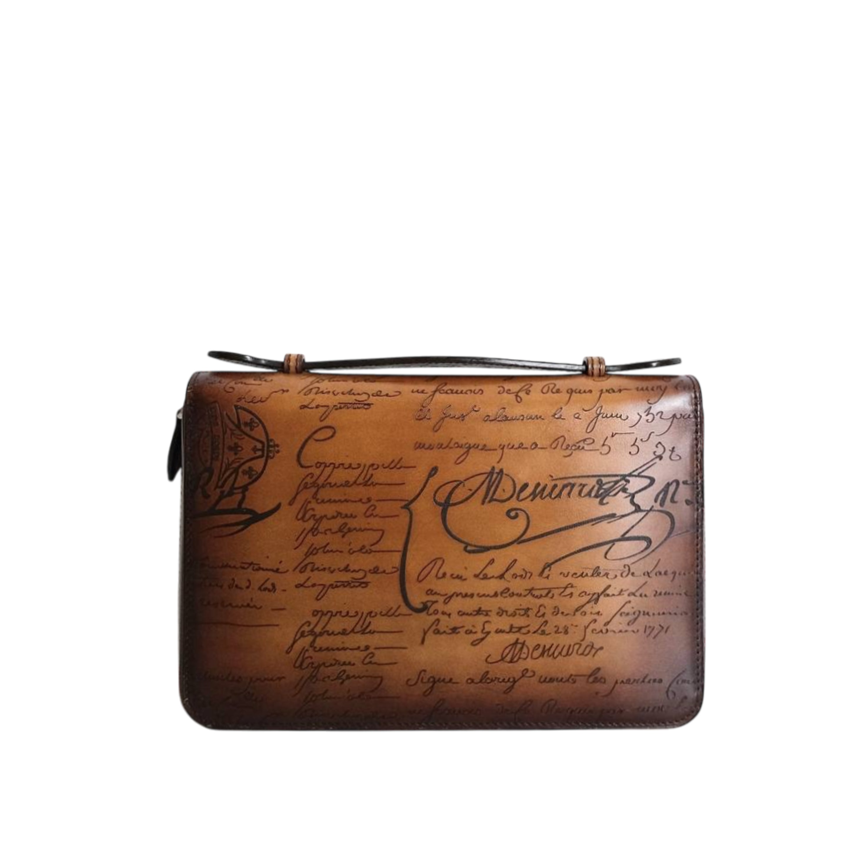 BERLUTI - Itauba Wide Long Wallet Scritto Leather Cacao Intenso
