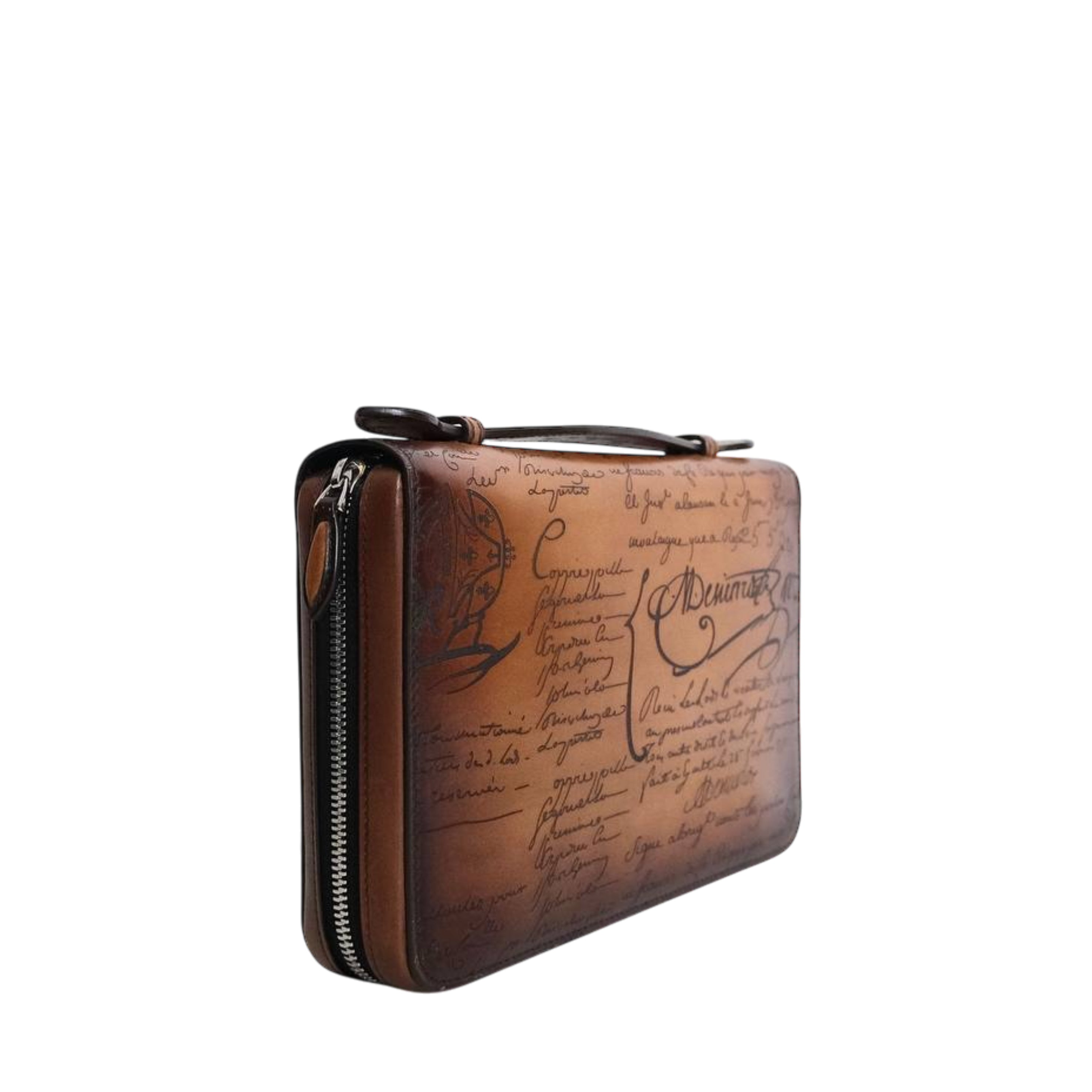 BERLUTI - Itauba Wide Long Wallet Scritto Leather Cacao Intenso
