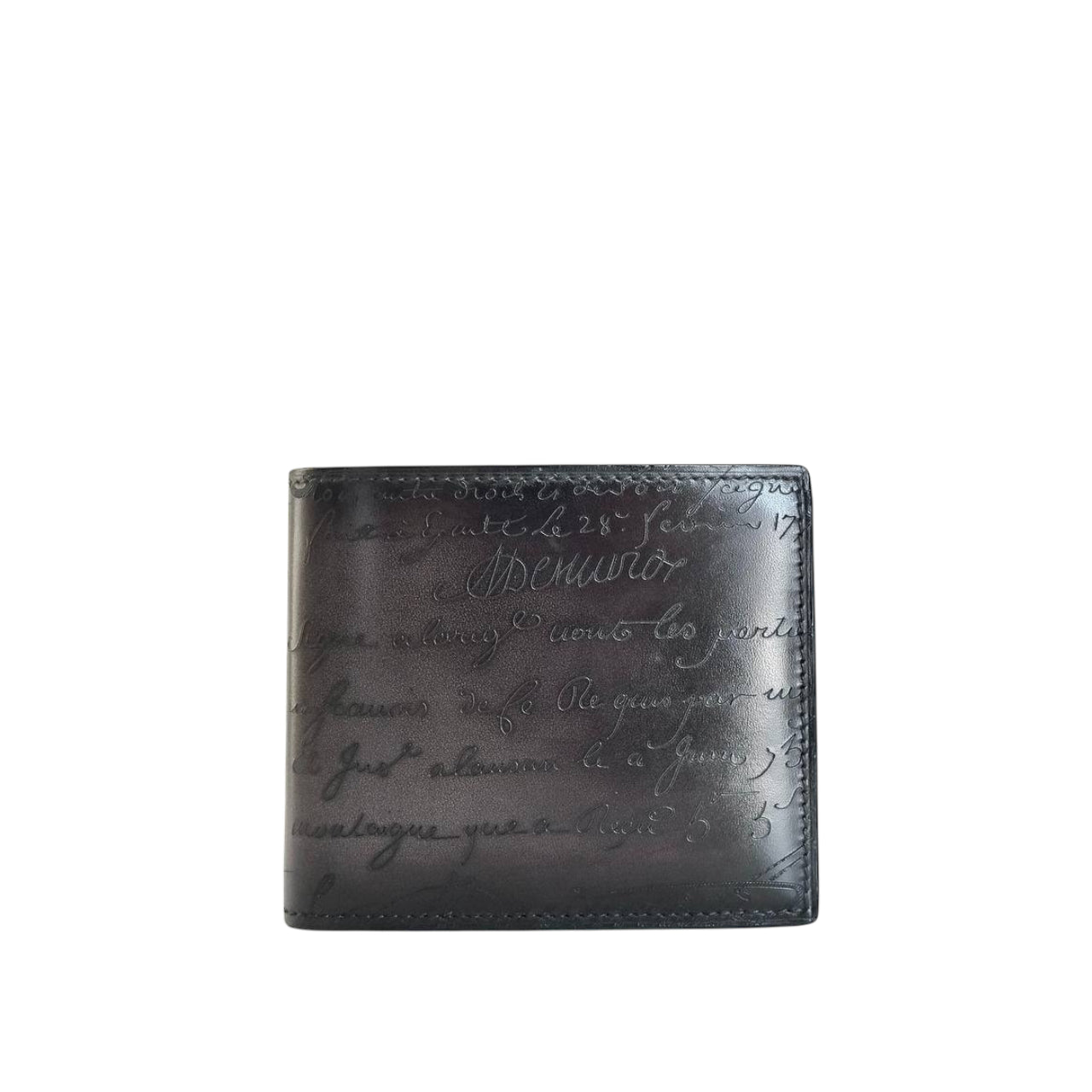 BERLUTI - Maroke Bifold Wallet Leather in Nero Grigio