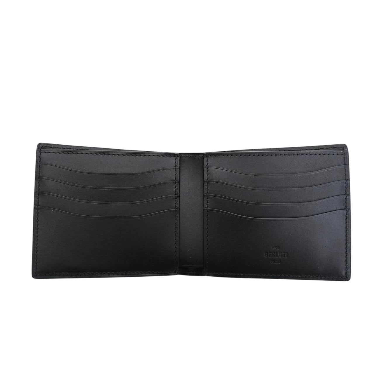 BERLUTI - Maroke Bifold Wallet Leather in Nero Grigio