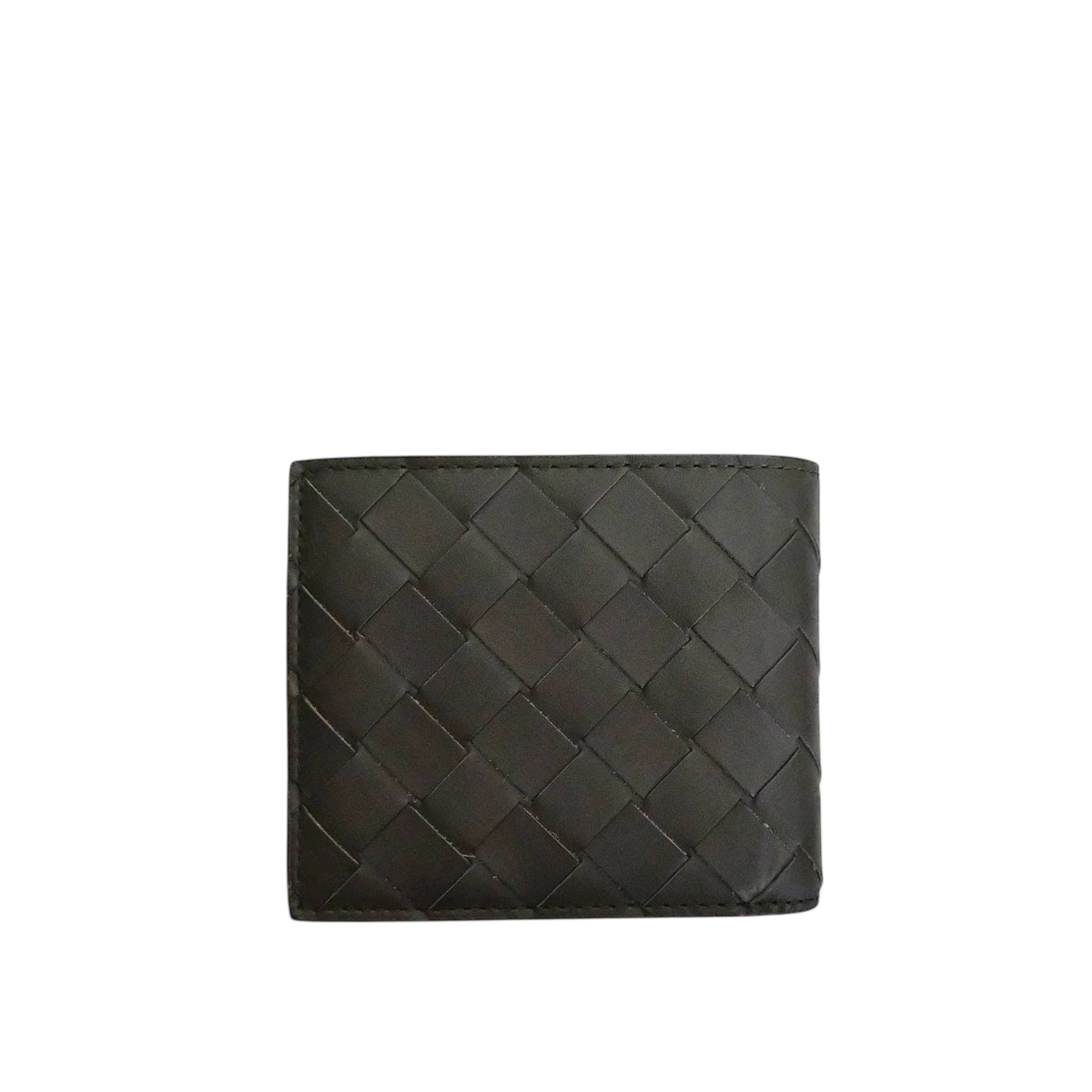 BOTTEGA VENETA - Bifold Wallet in Dark Green Camping/ Yellow Green Mirable