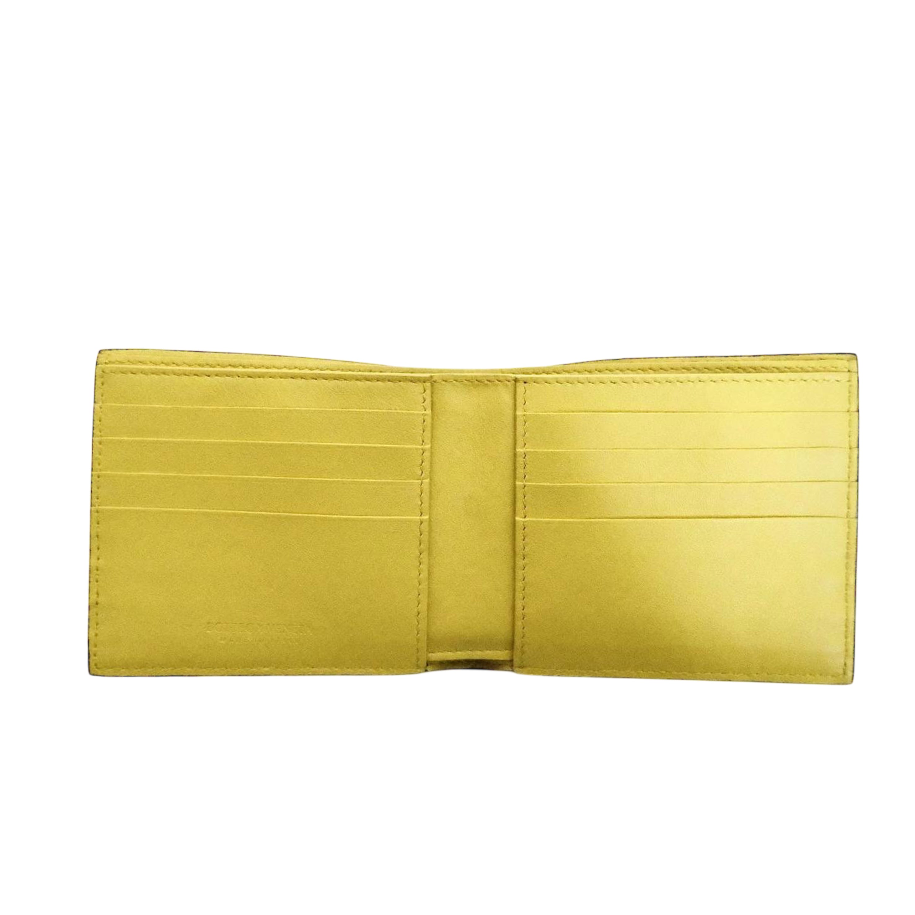 BOTTEGA VENETA - Bifold Wallet in Dark Green Camping/ Yellow Green Mirable