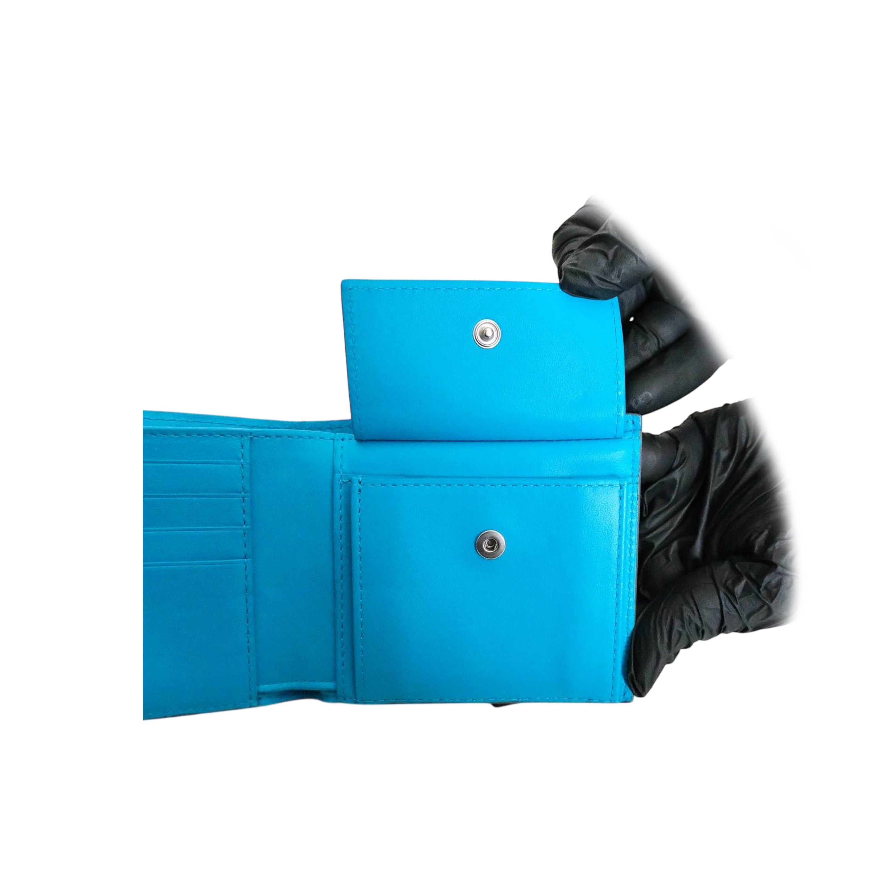 BOTTEGA VENETA - Bifold Wallet in Thunderbird/ Blue Pool