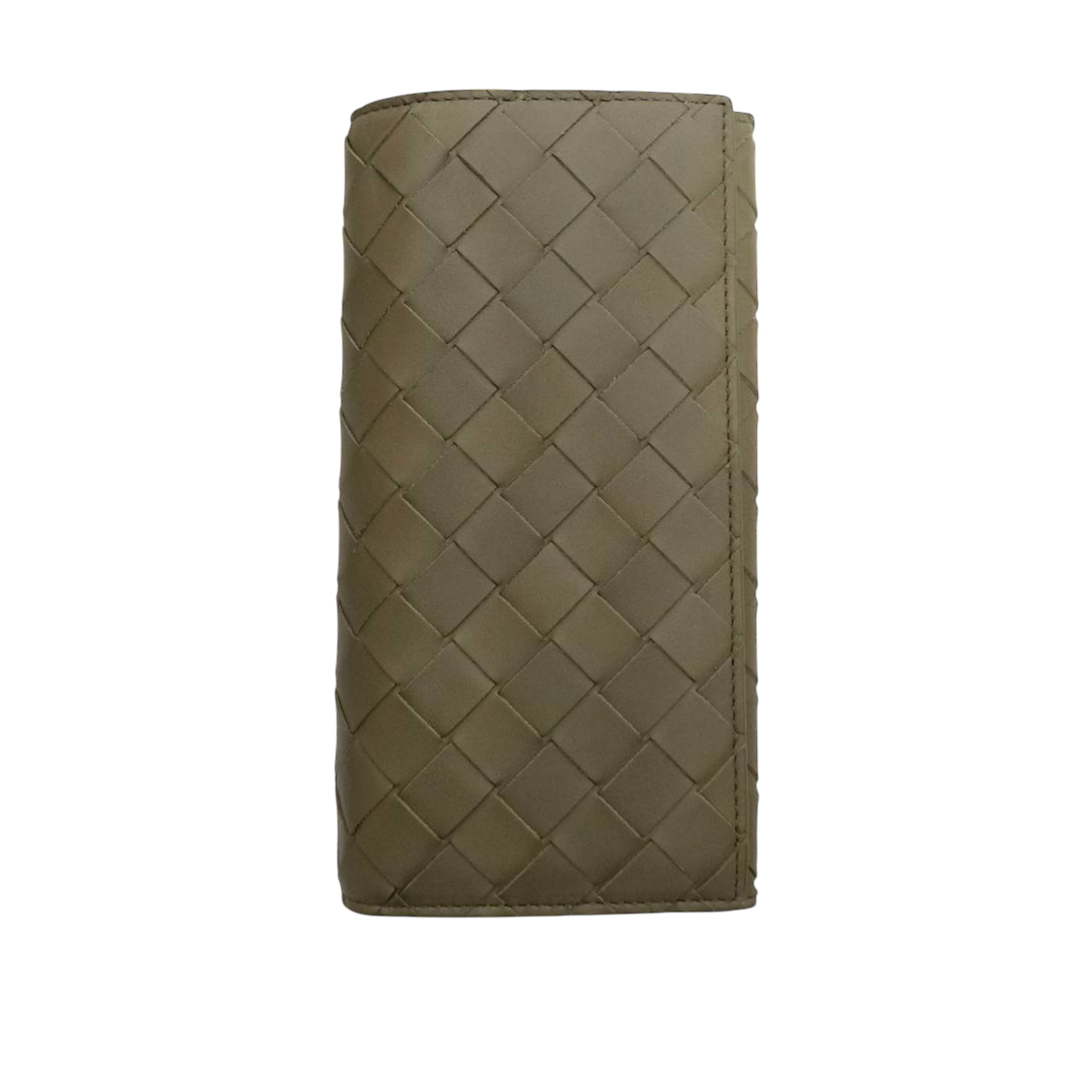 BOTTEGA VENETA - Long Bifold Wallet With Zipper Interior in Green Khaki