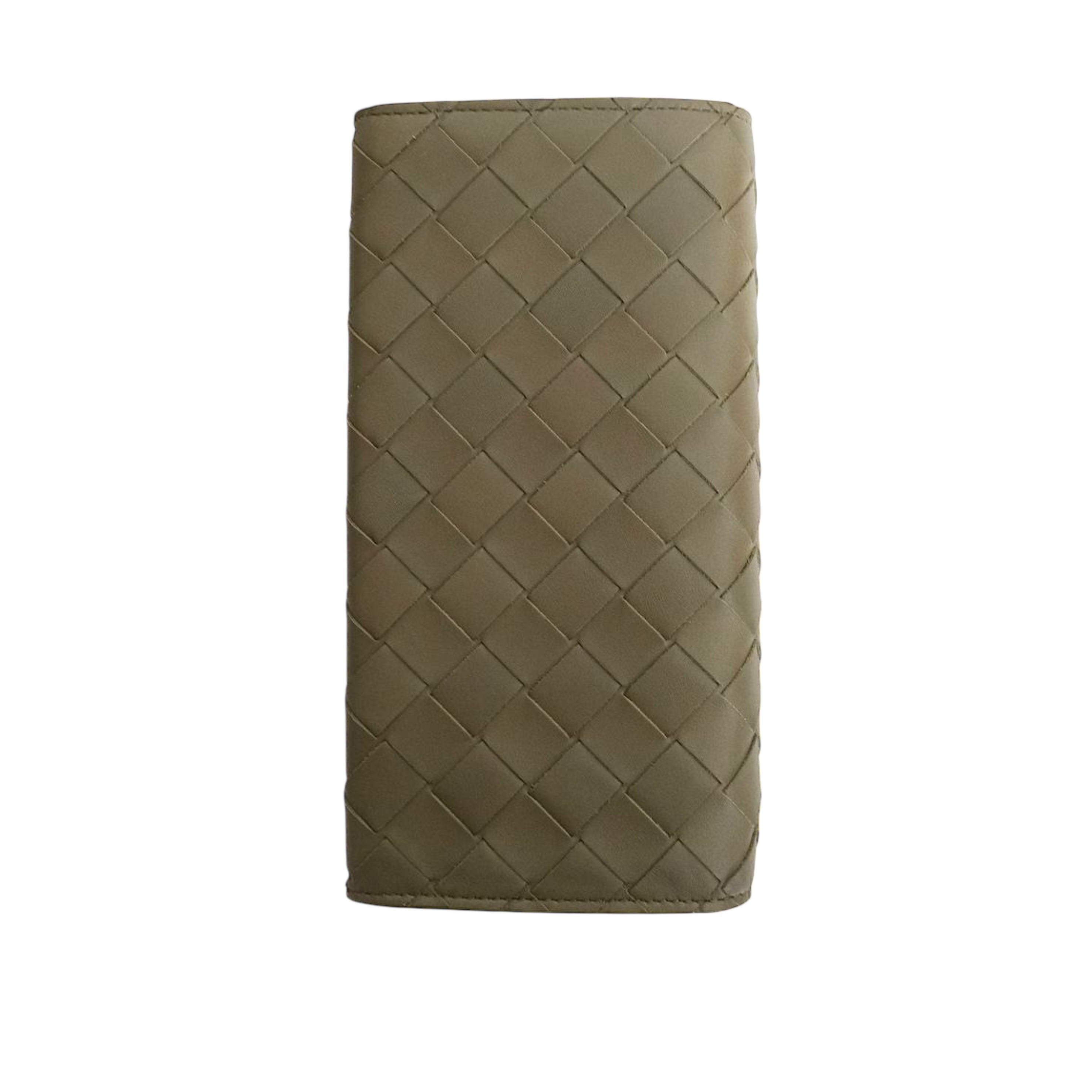 BOTTEGA VENETA - Long Bifold Wallet With Zipper Interior in Green Khaki