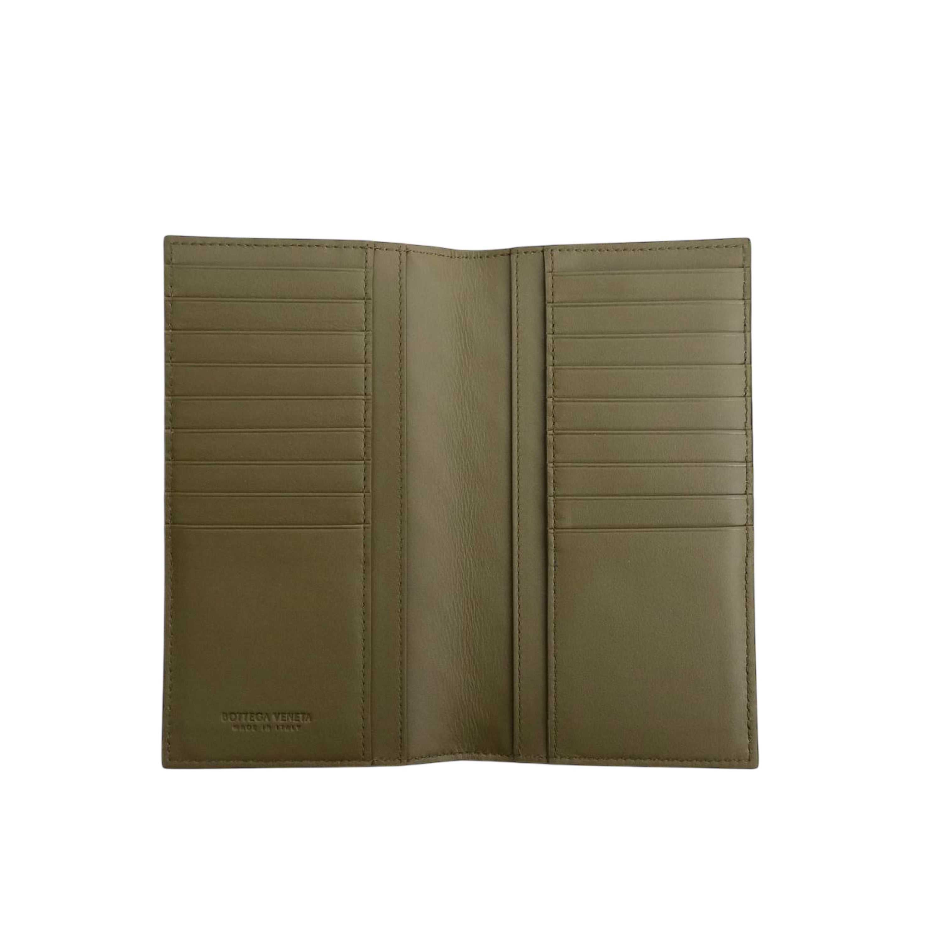 BOTTEGA VENETA - Long Bifold Wallet in Green Khaki