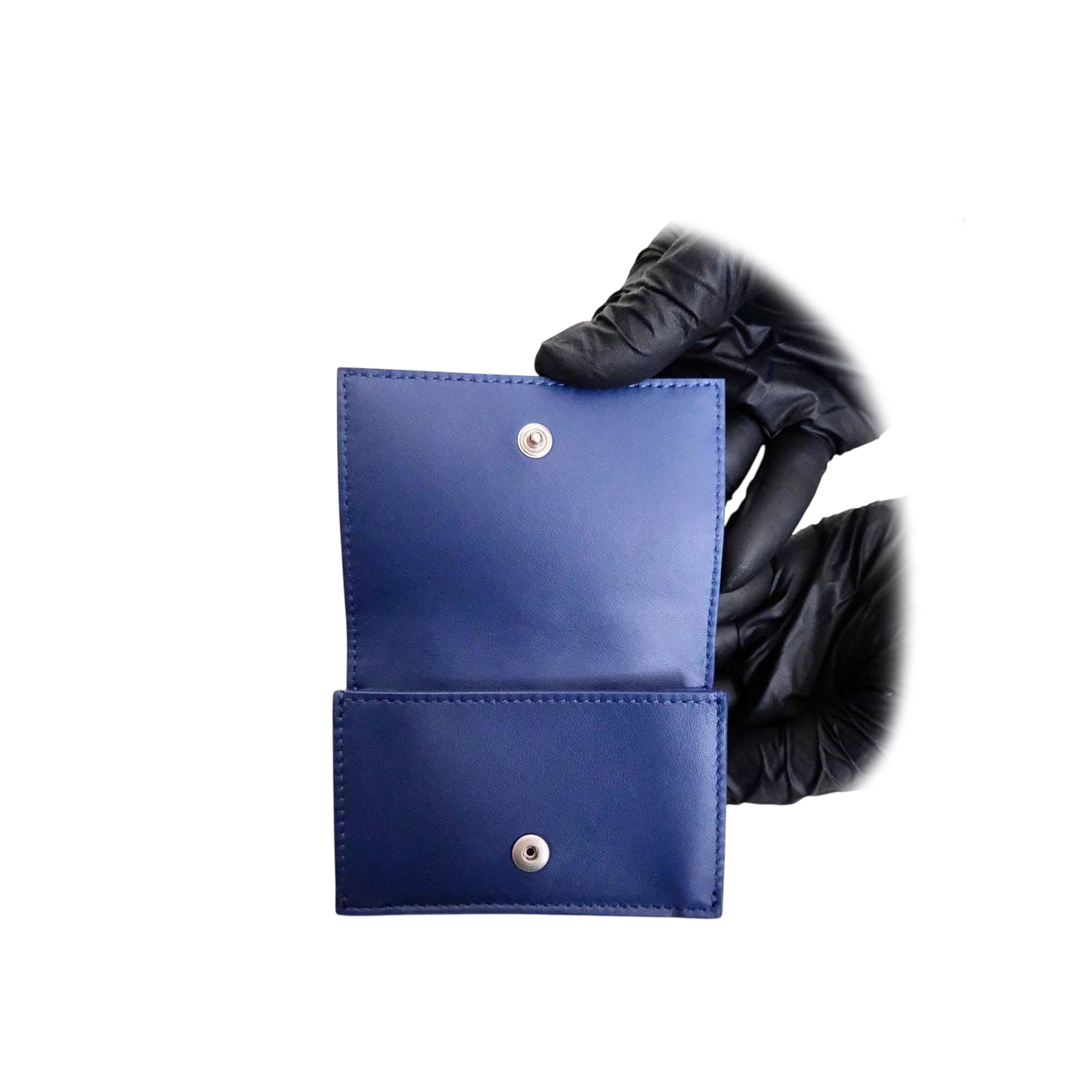 BOTTEGA VENETA - Trifold Compact Wallet in Blue Cruise