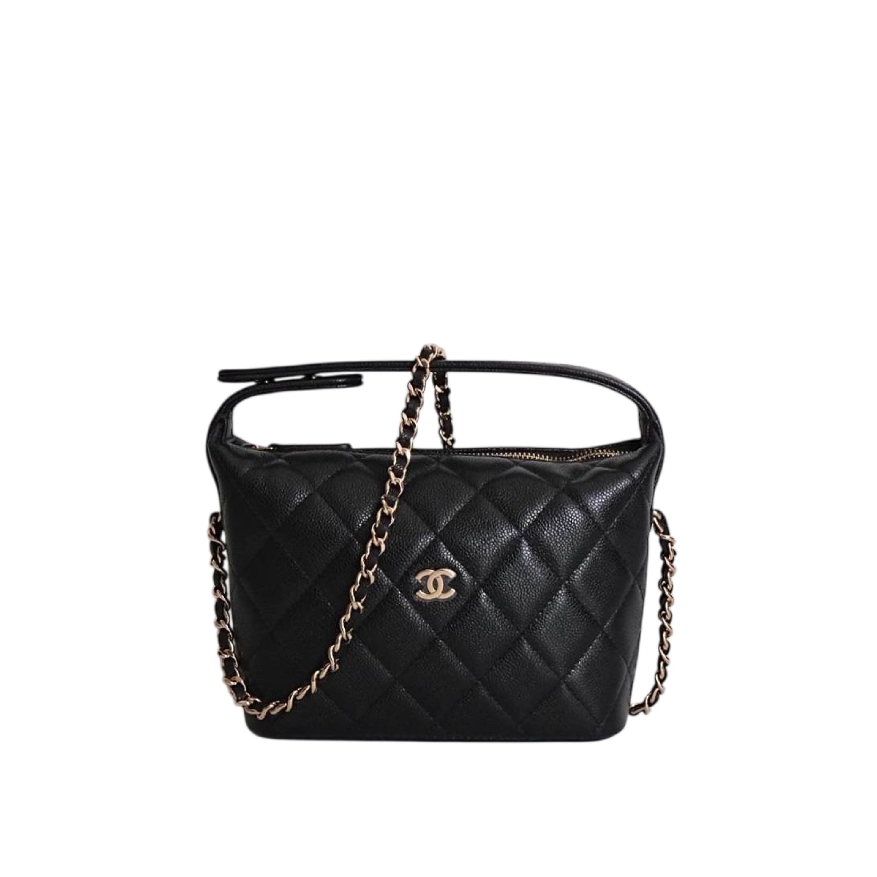 CHANEL - Hobo Slingbag Caviar Leather in Black (Gold Hardware)