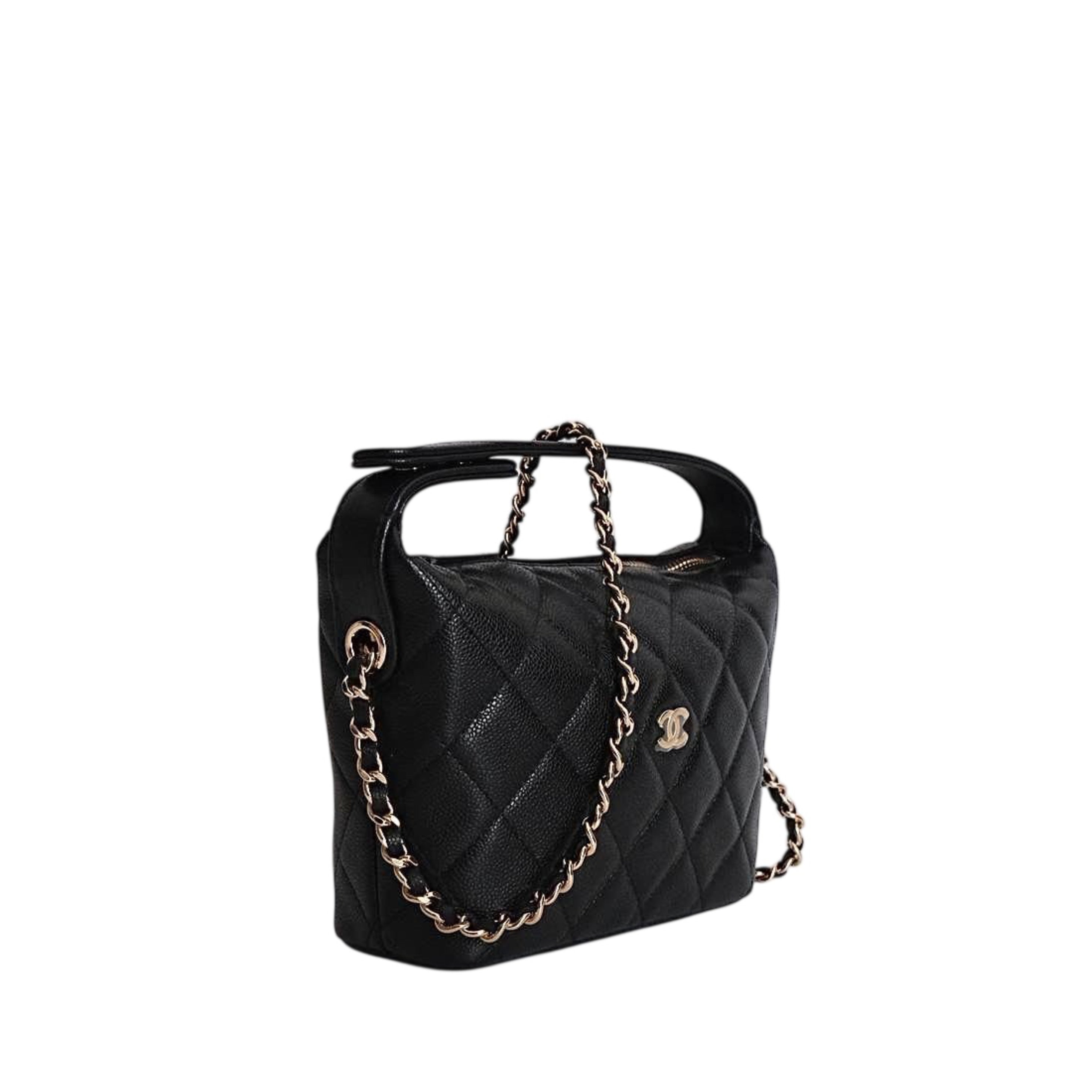 CHANEL - Hobo Slingbag Caviar Leather in Black (Gold Hardware)