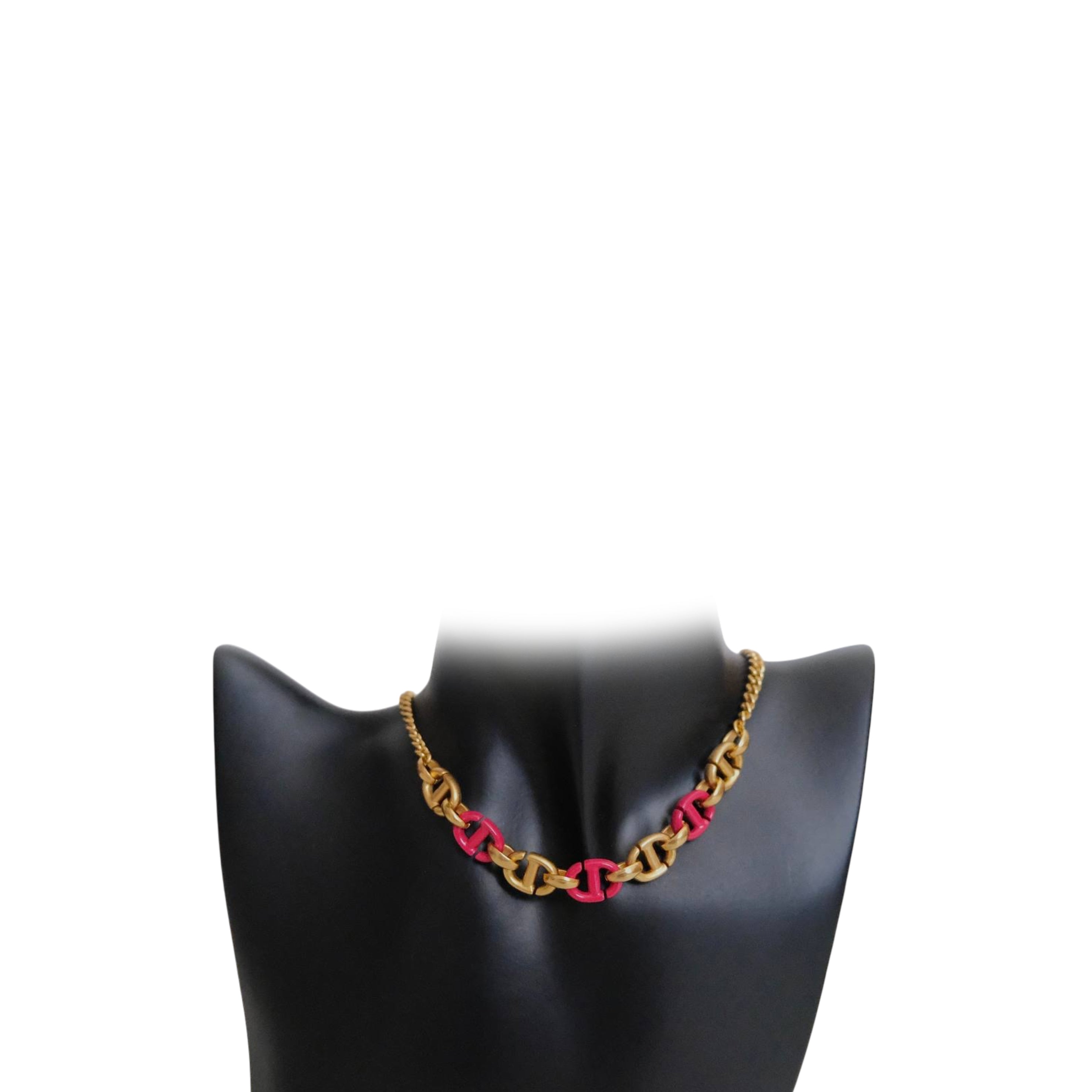 DIOR - CD Link Necklace in Red Raspberry