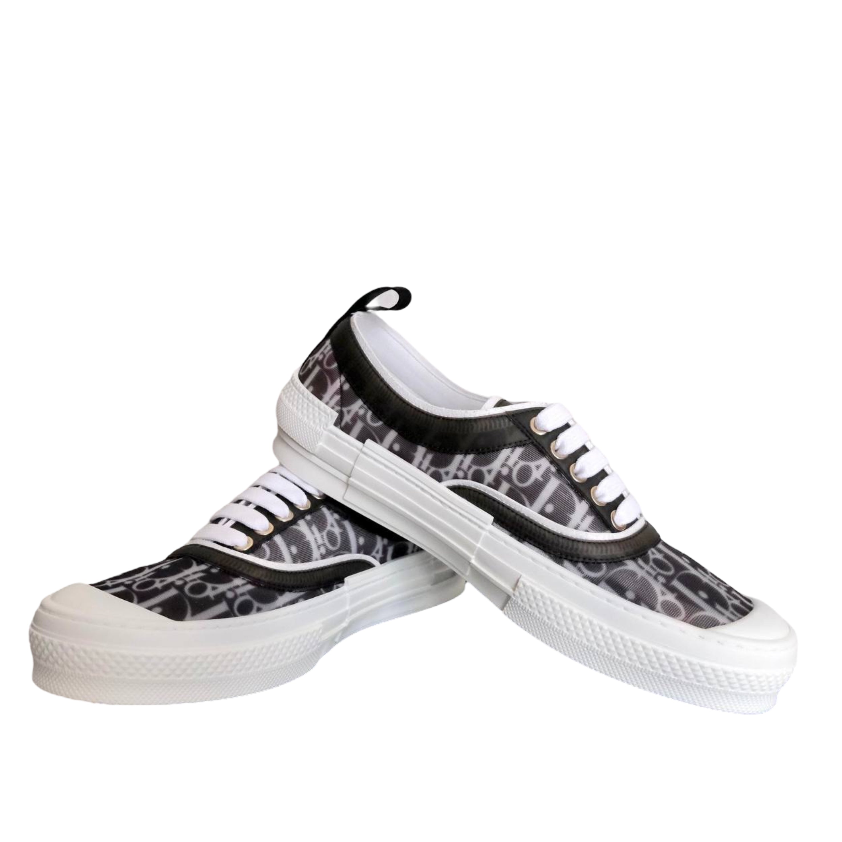 DIOR - B23 Sneakers Basse in Black/ White Oblique