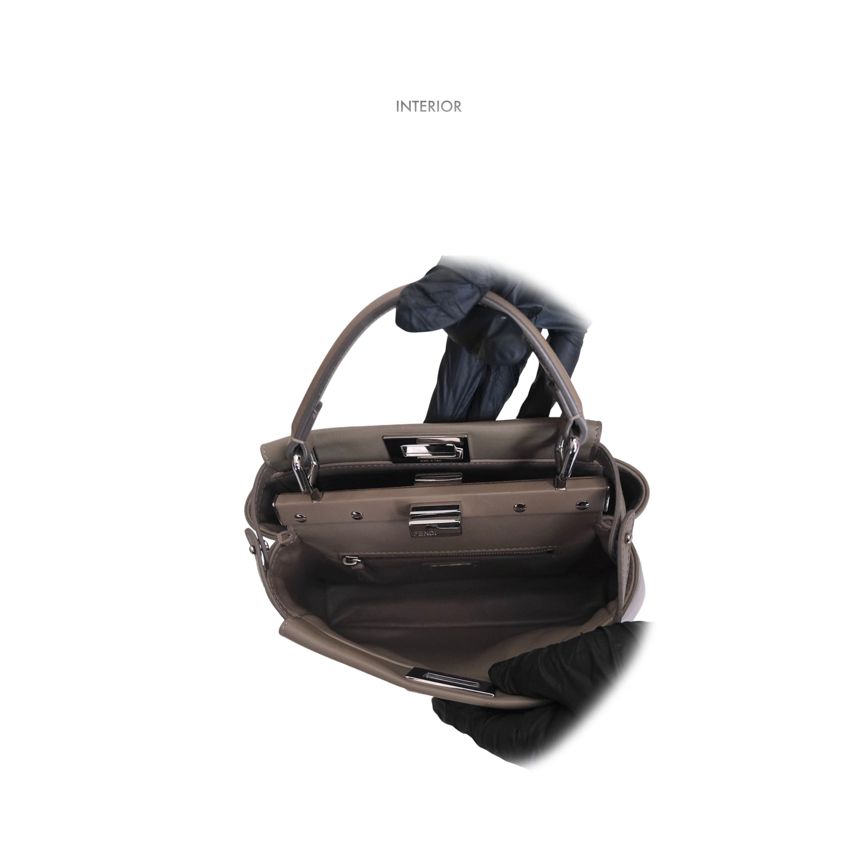 FENDI - Mini Peekaboo in Taupe Tortora