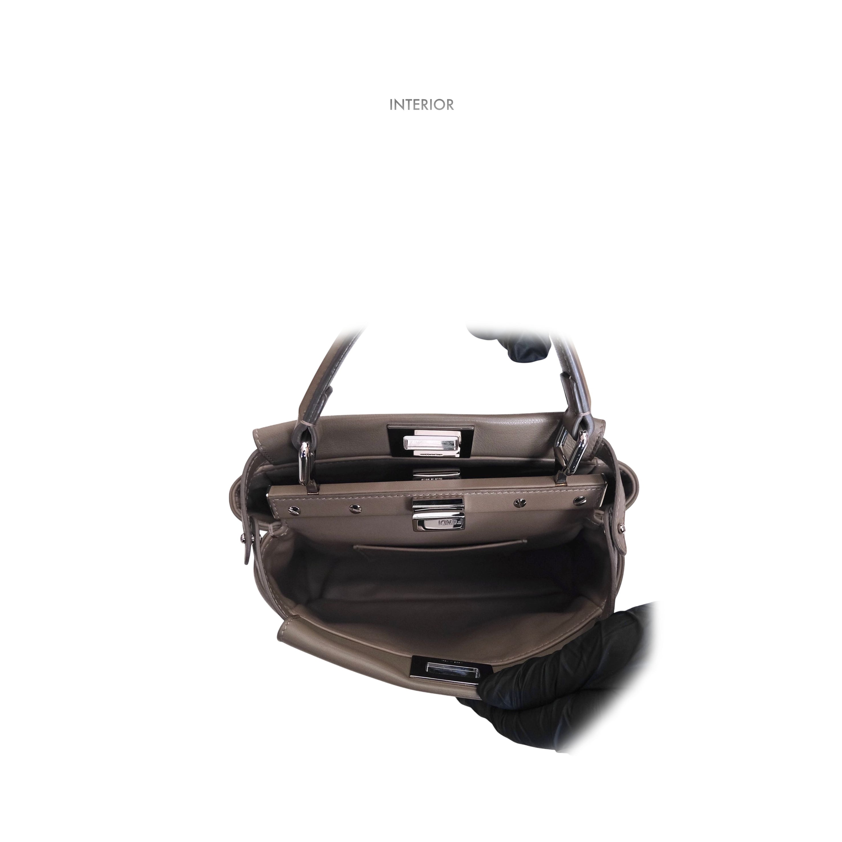 FENDI - Mini Peekaboo in Taupe Tortora