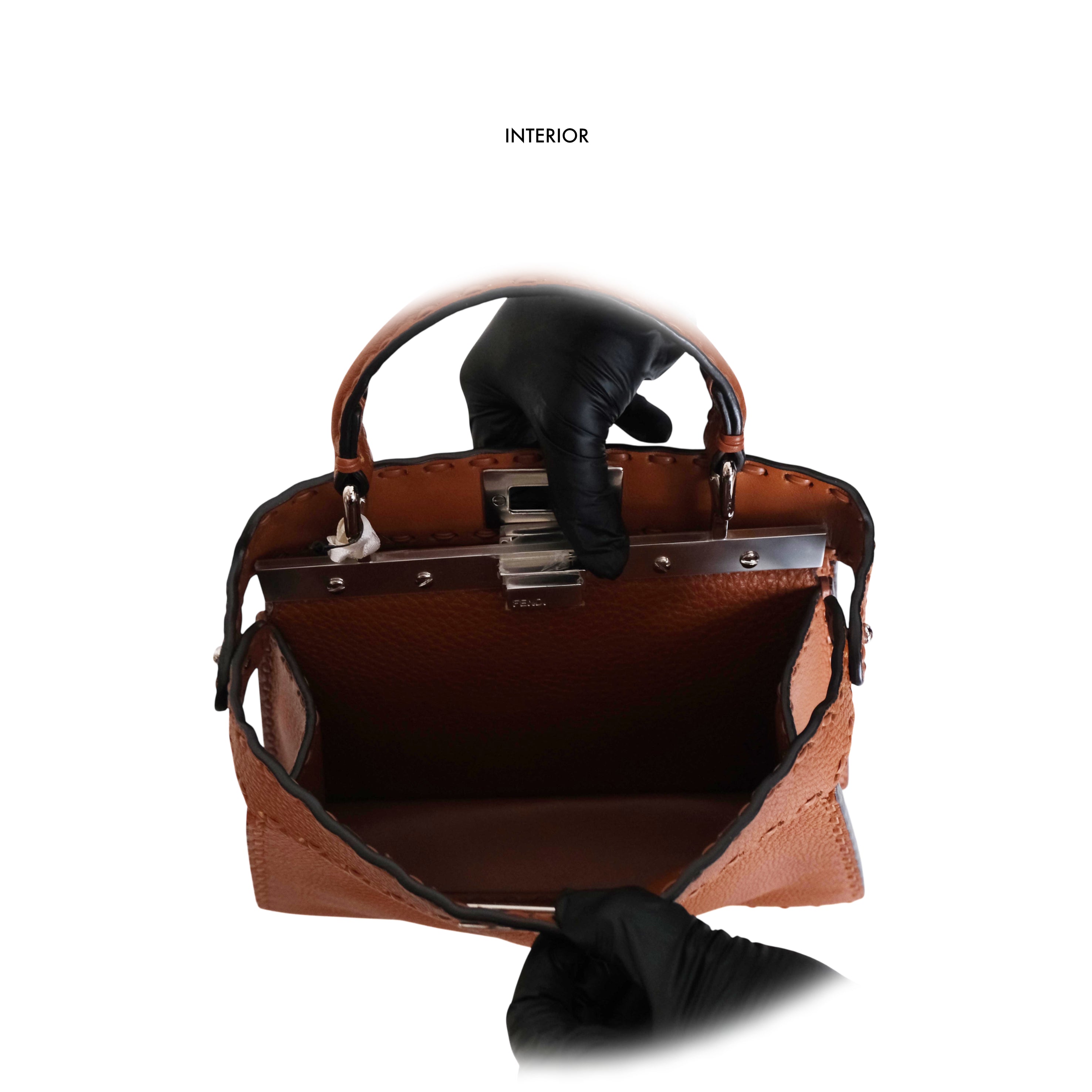 FENDI - Peekaboo iSeeU Selerissima Small Grained Leather in Brown Brandy