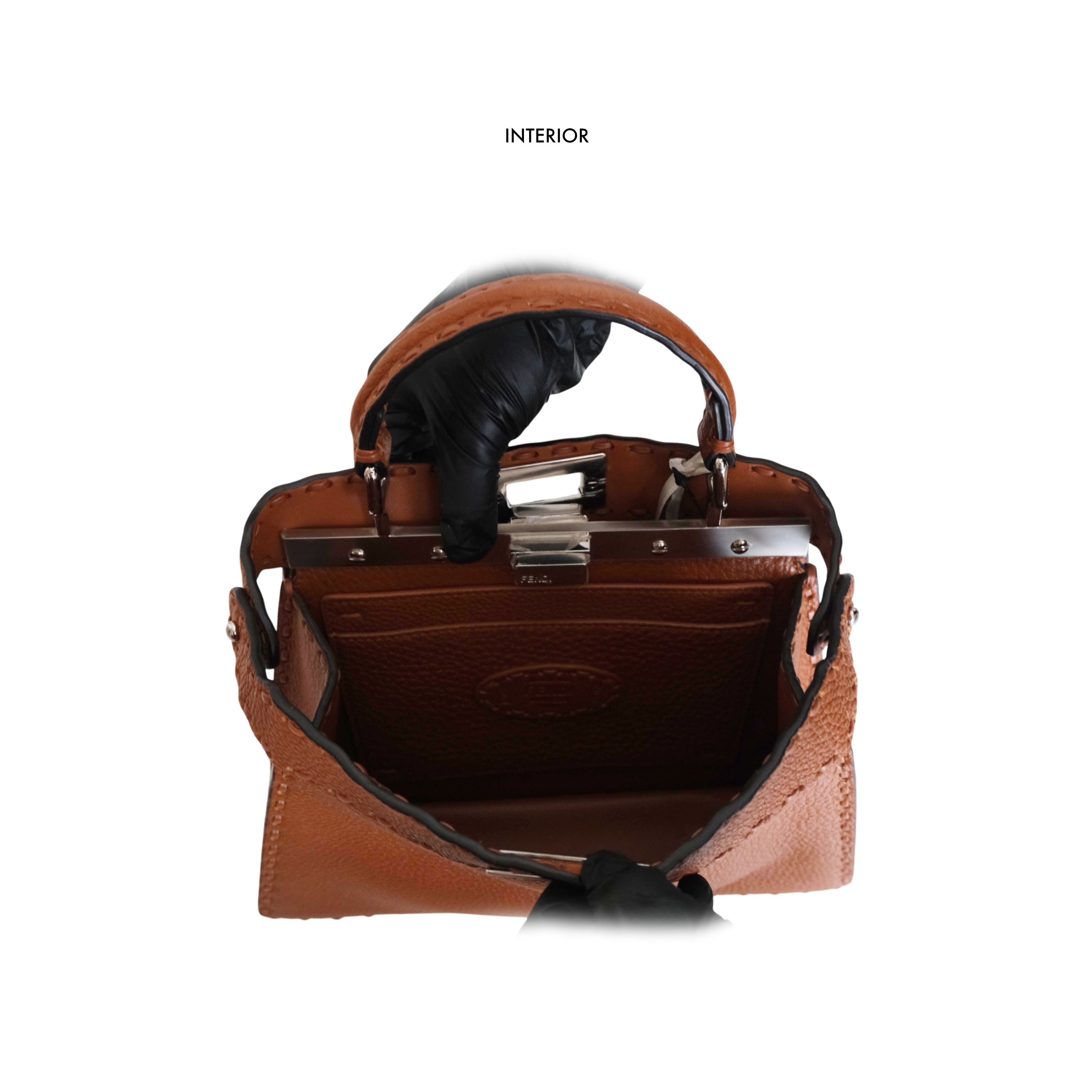 FENDI - Peekaboo iSeeU Selerissima Small Grained Leather in Brown Brandy