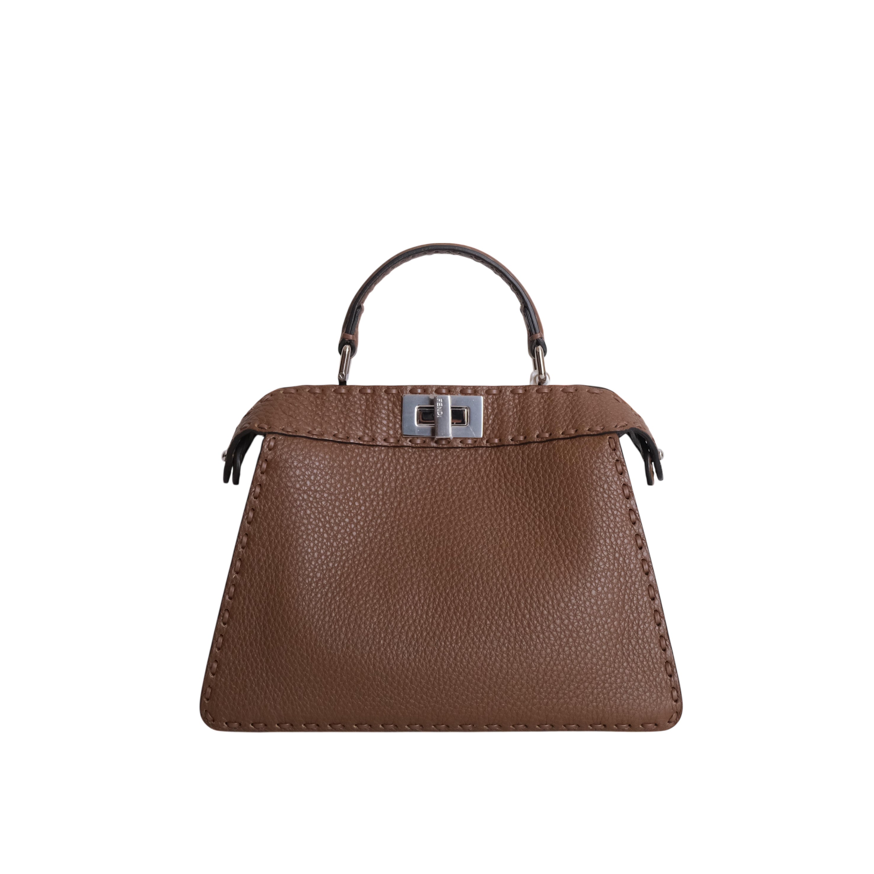 FENDI - Peekaboo iSeeU Selerissima Small Grained Leather in Dark Brown