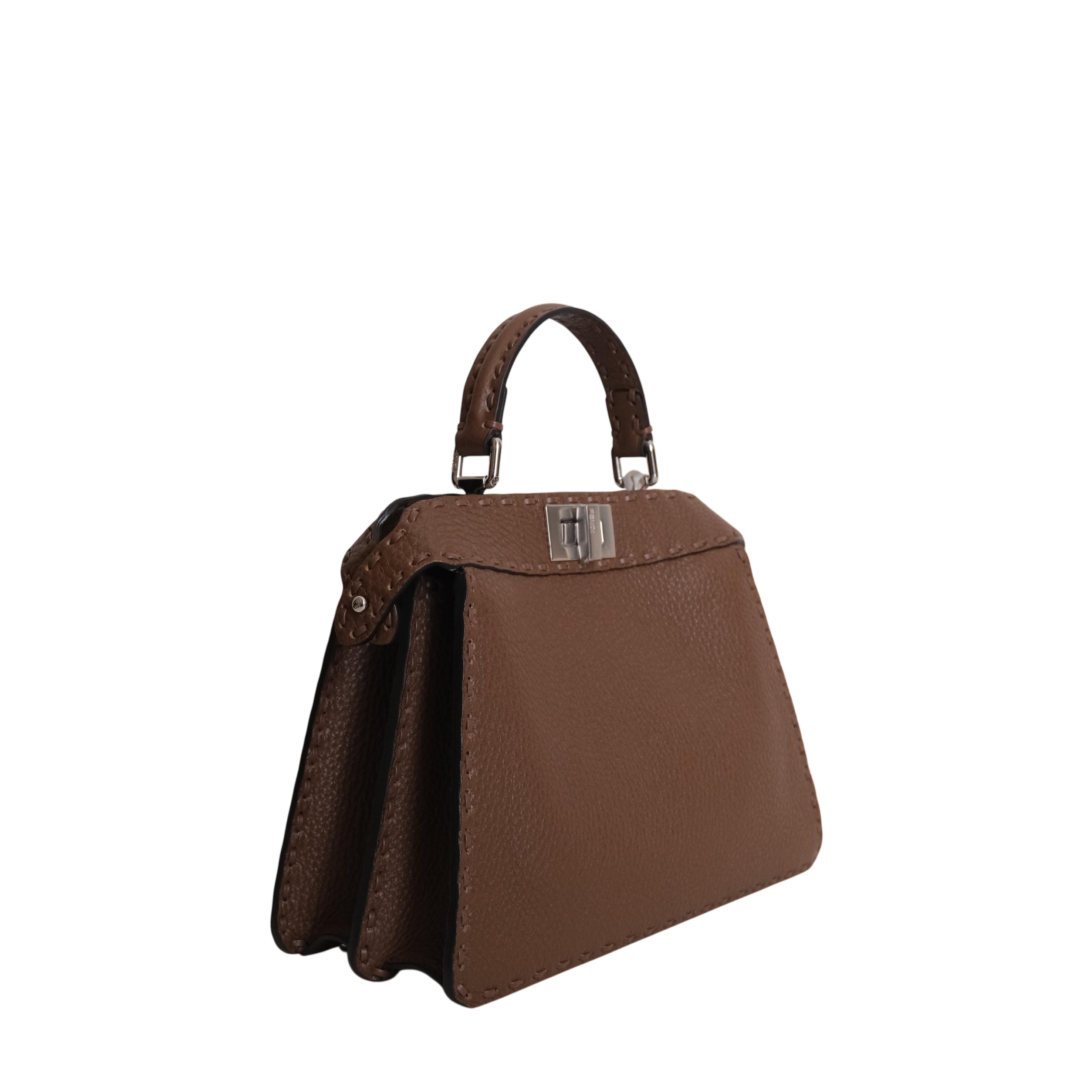 FENDI - Peekaboo iSeeU Selerissima Small Grained Leather in Dark Brown