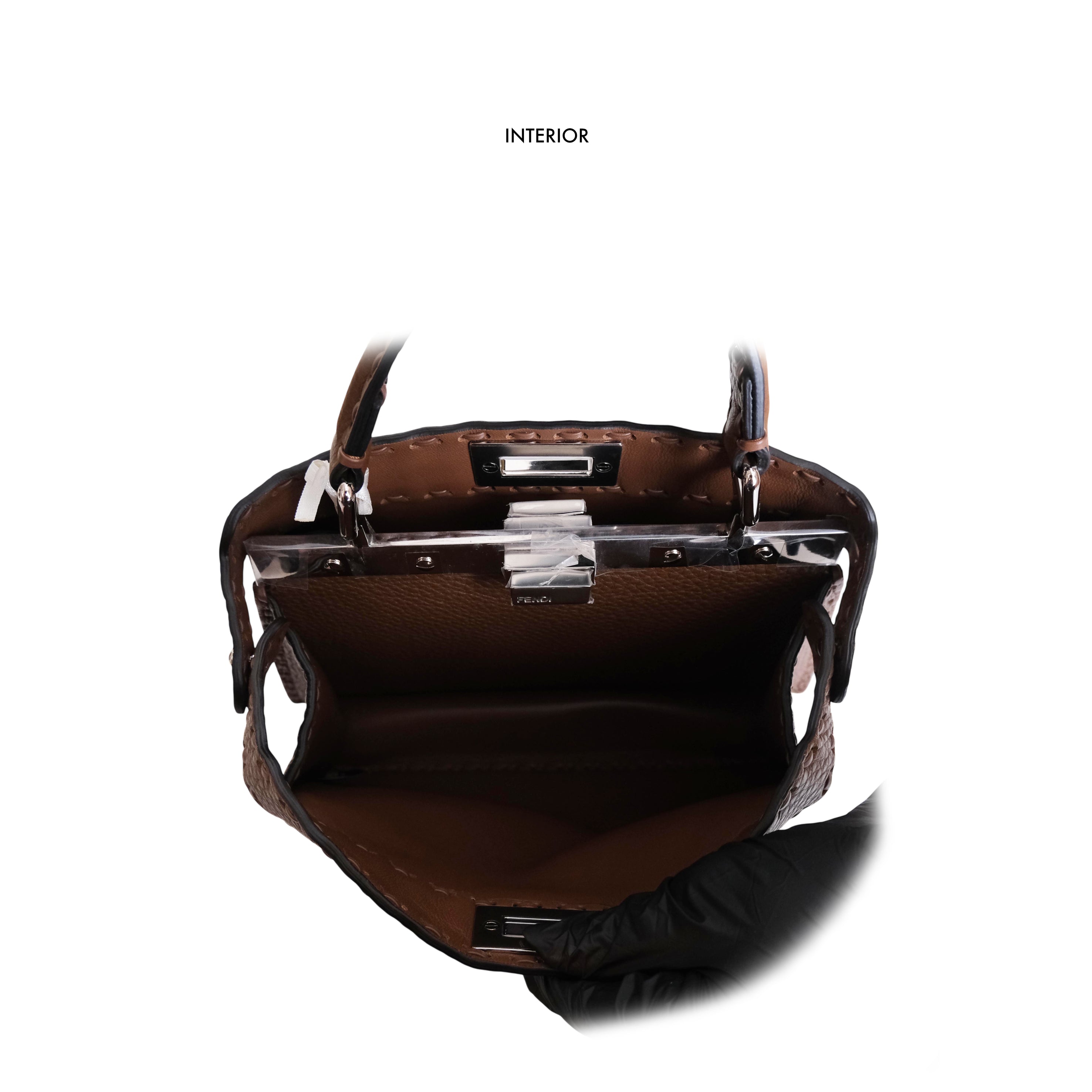 FENDI - Peekaboo iSeeU Selerissima Small Grained Leather in Dark Brown