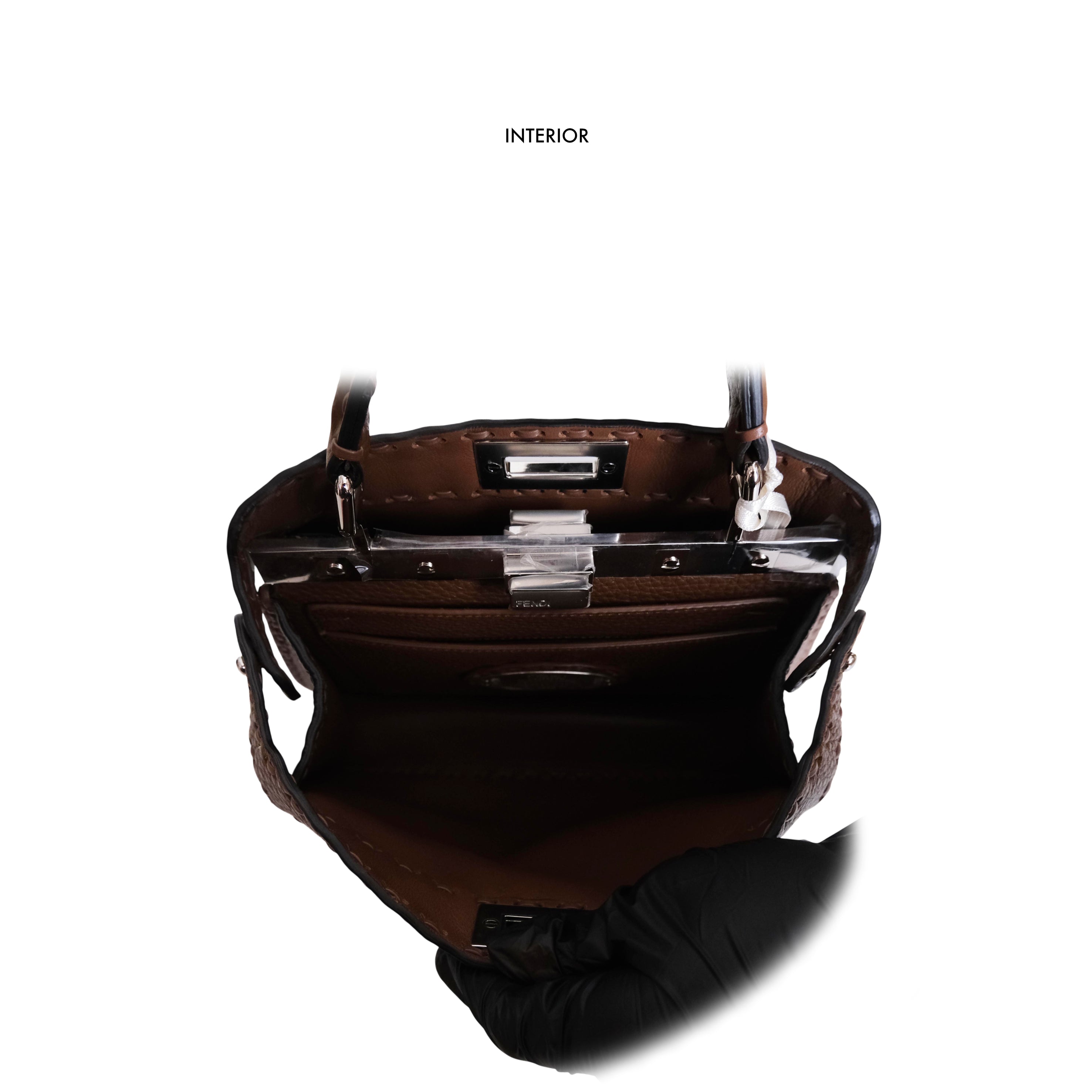 FENDI - Peekaboo iSeeU Selerissima Small Grained Leather in Dark Brown