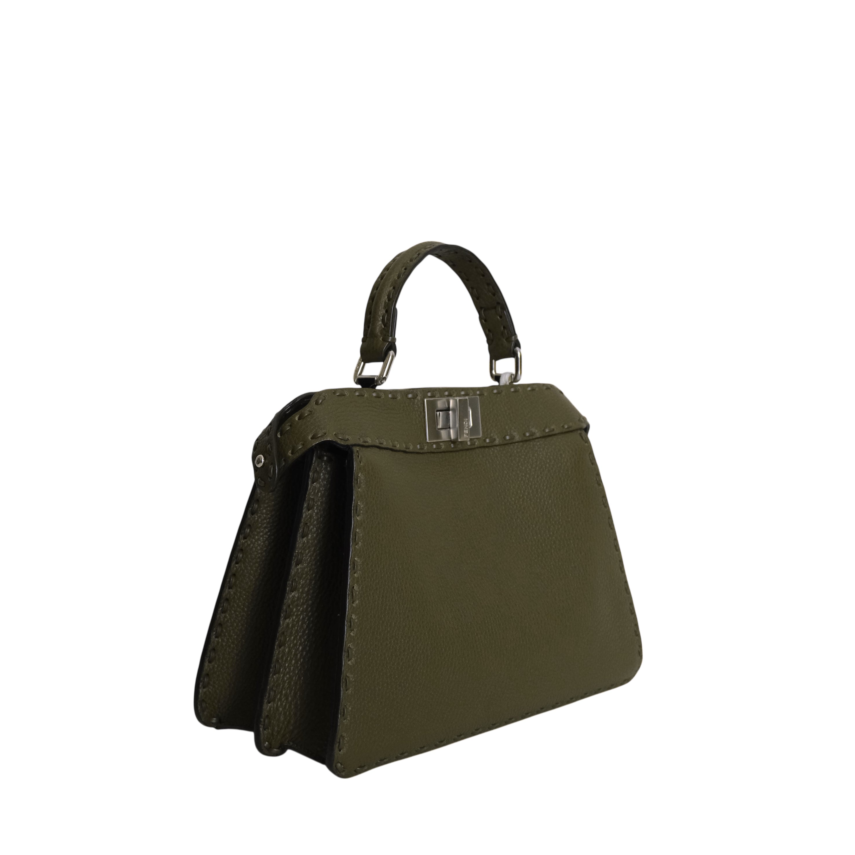 FENDI - Peekaboo iSeeU Selerissima Small Grained Leather in Dark Olive Green