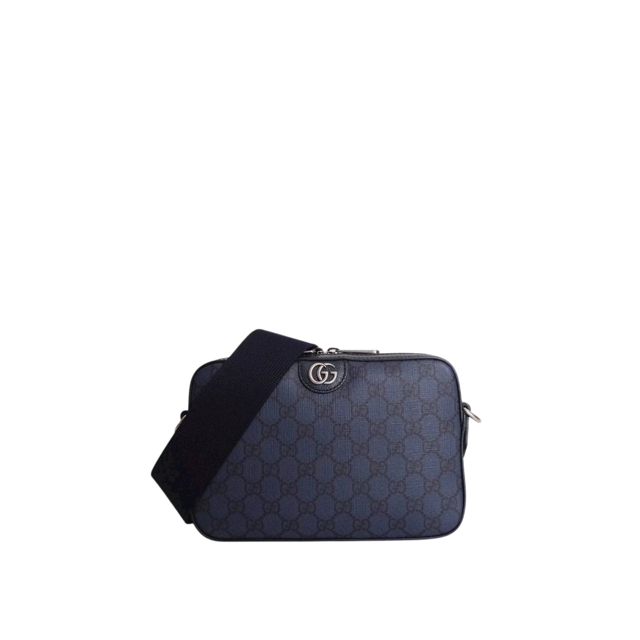 GUCCI - 2 In 1 Ophidia Slingbag & Clutch in Supreme Canvas & Leather in Dark Blue