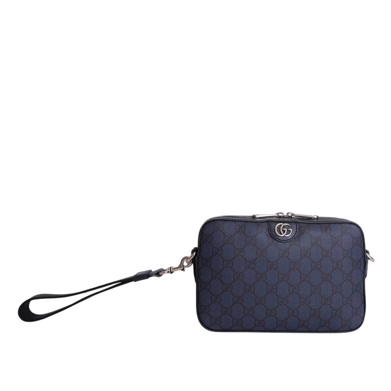 GUCCI - 2 In 1 Ophidia Slingbag & Clutch in Supreme Canvas & Leather in Dark Blue