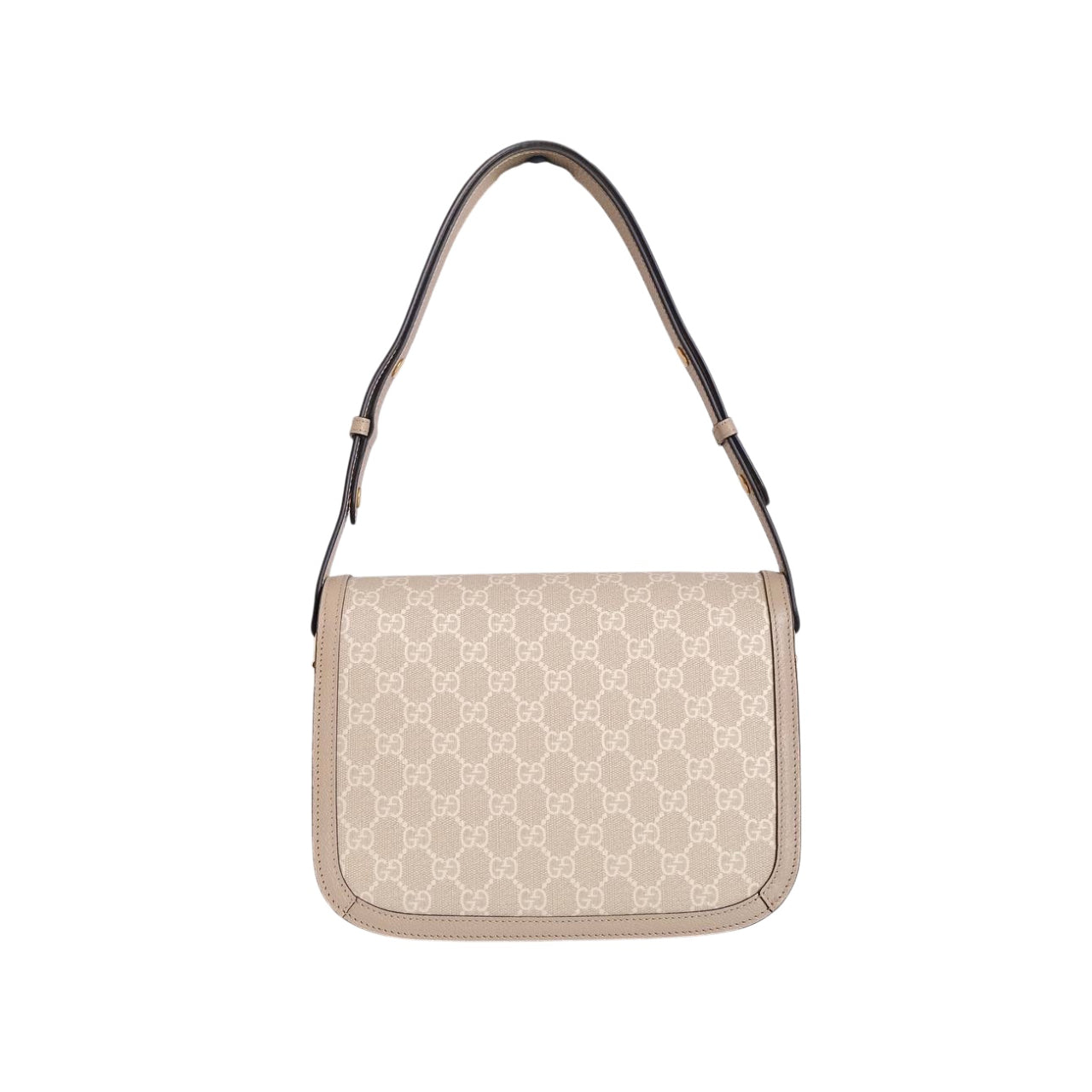 GUCCI - Horsebit 1955 Small Shoulder Bag Supreme Canvas in Beige Oatmeal & White