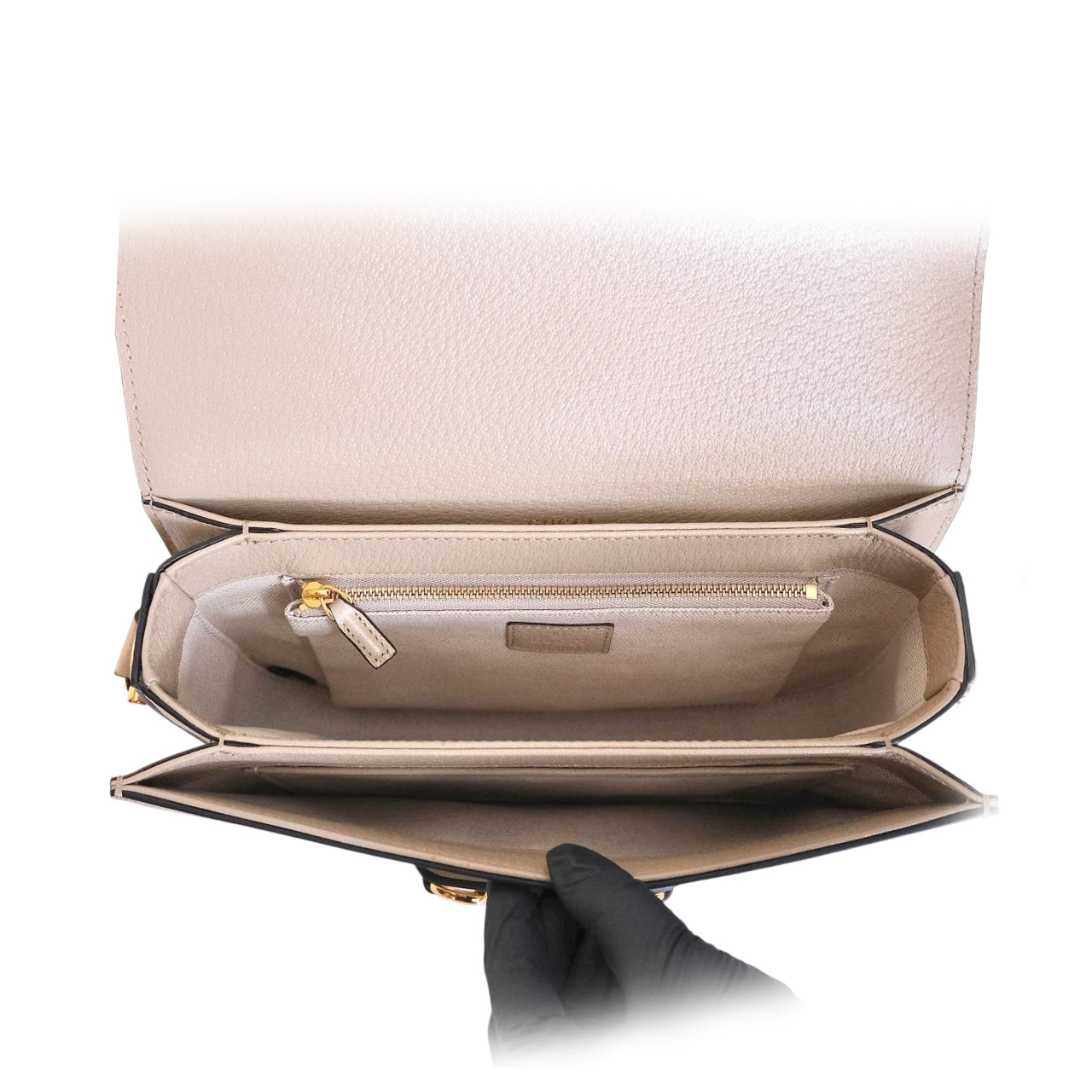 GUCCI - Horsebit 1955 Small Shoulder Bag Supreme Canvas in Beige Oatmeal & White