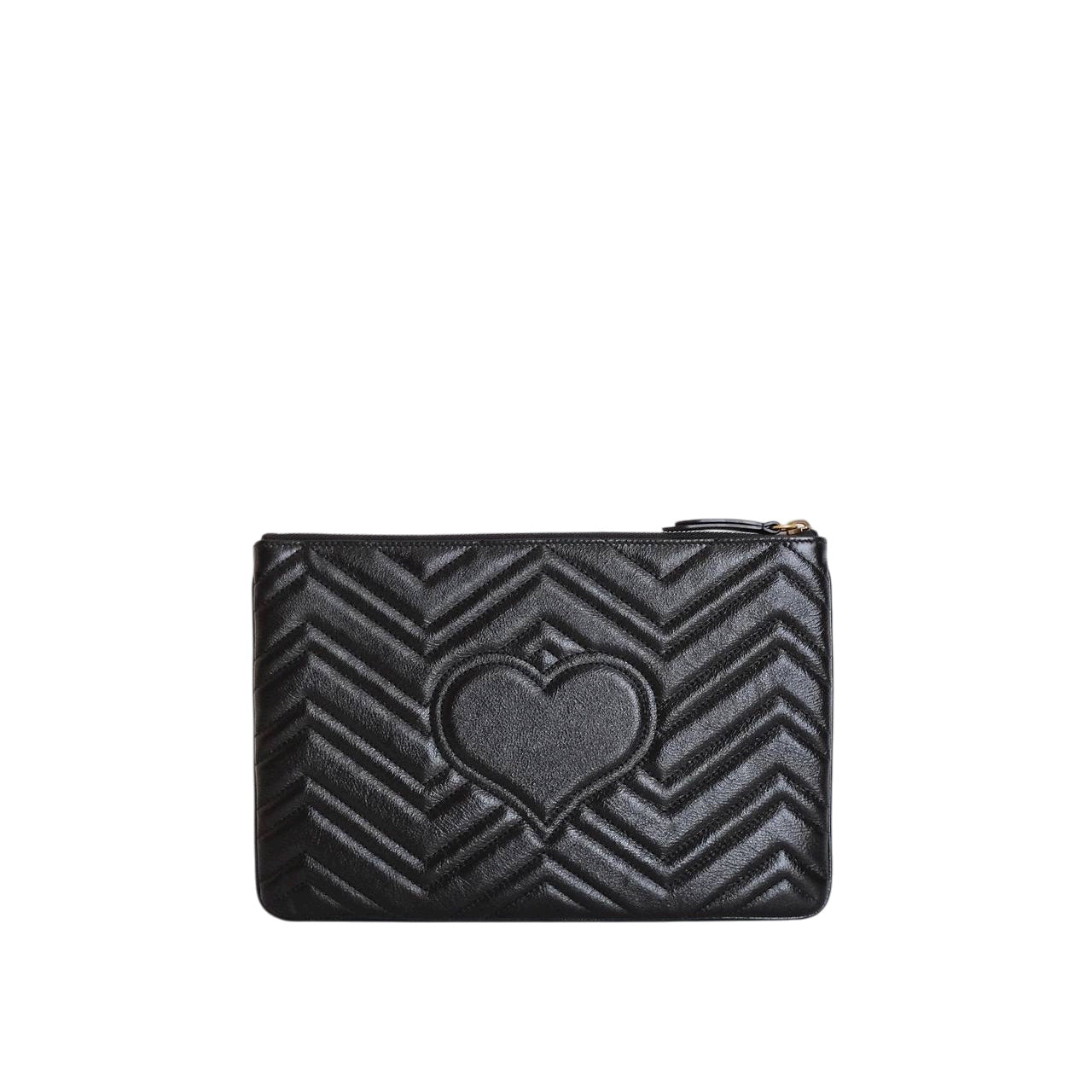 GUCCI - Marmont Clutch in Black (Gold Hardware)