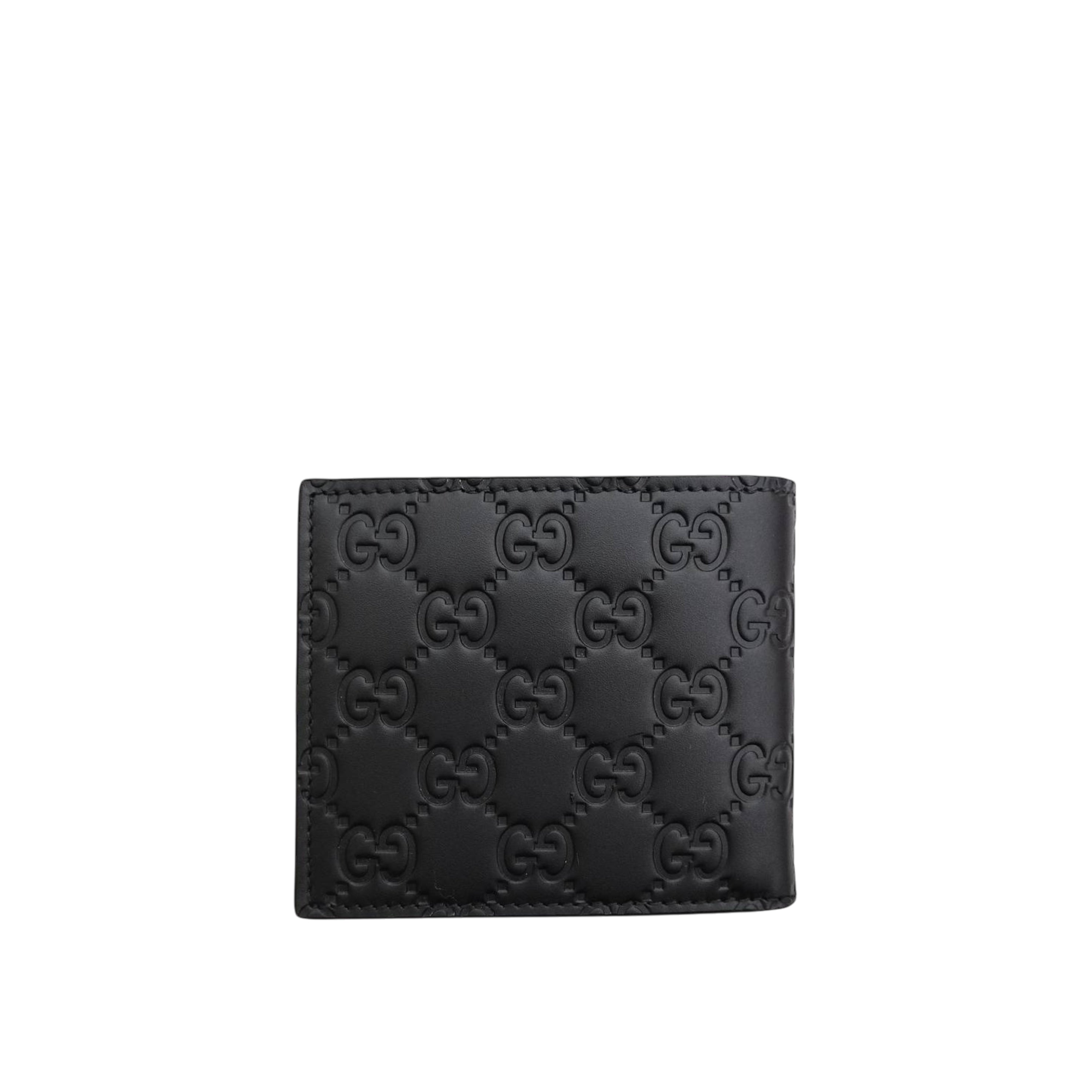 GUCCI - Signature Guccissima Leather Compact Bifold Wallet in Black