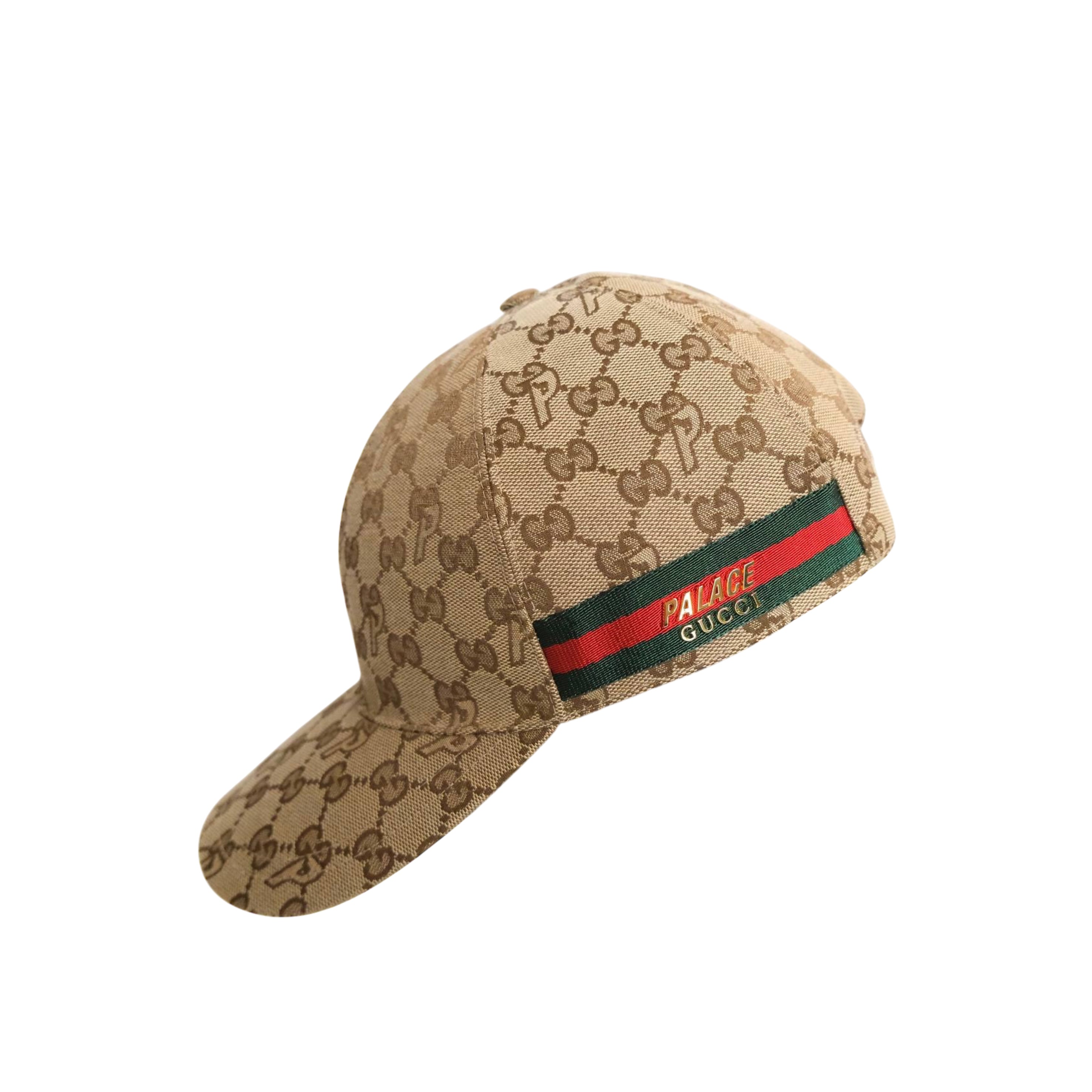 GUCCI - GUCCI X PALACE Baseball Cap Canvas in Brown