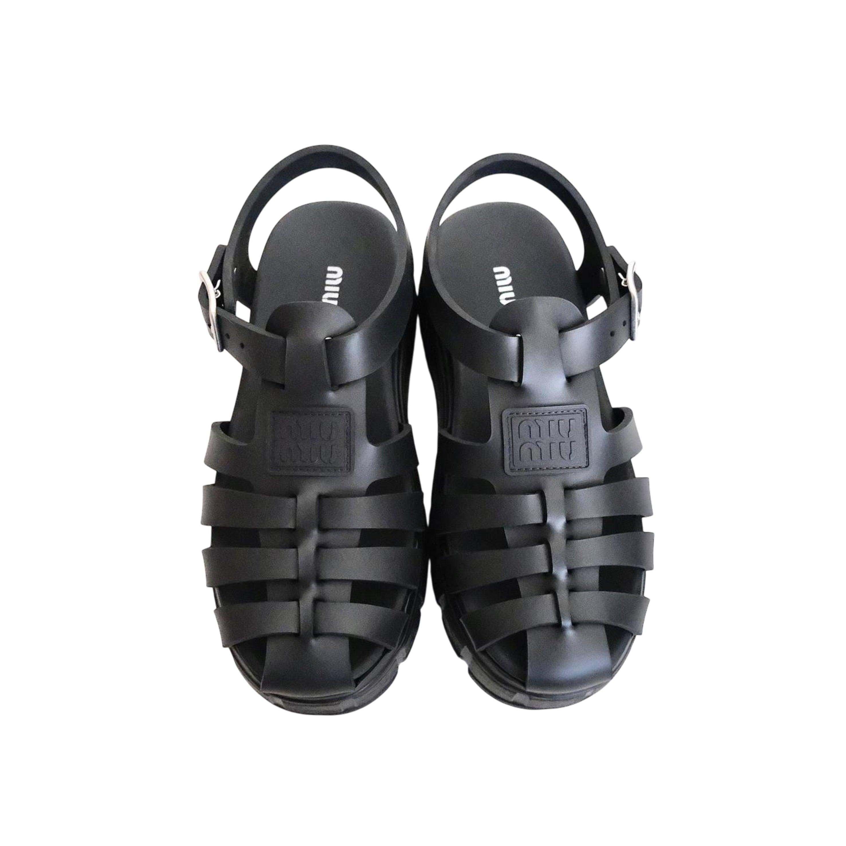 MIU MIU - Eva Platform Cage Rubber Sandals in Black