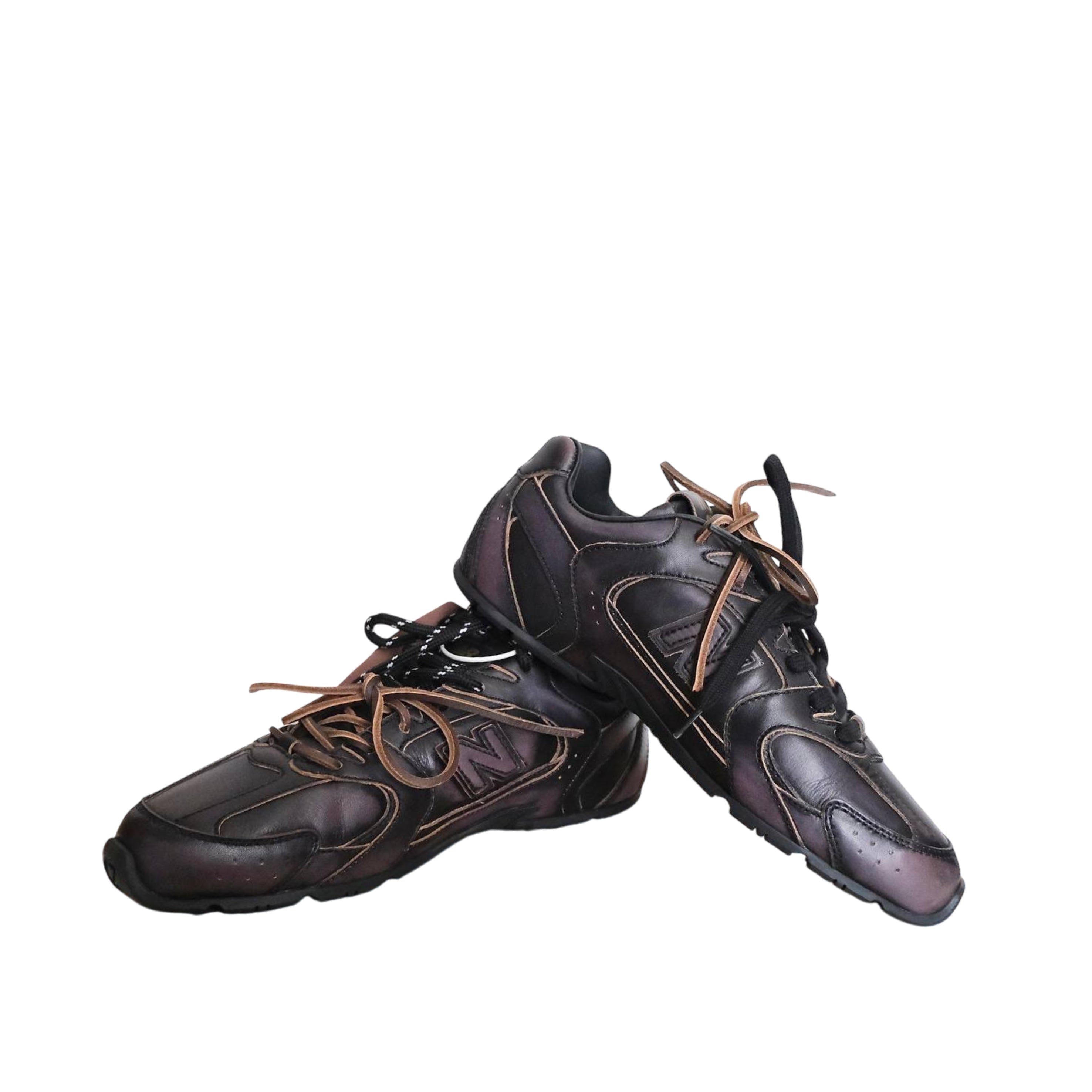 MIU MIU - MIU MIU X NEW BALANCE 530 SL Leather Sneakers in Black