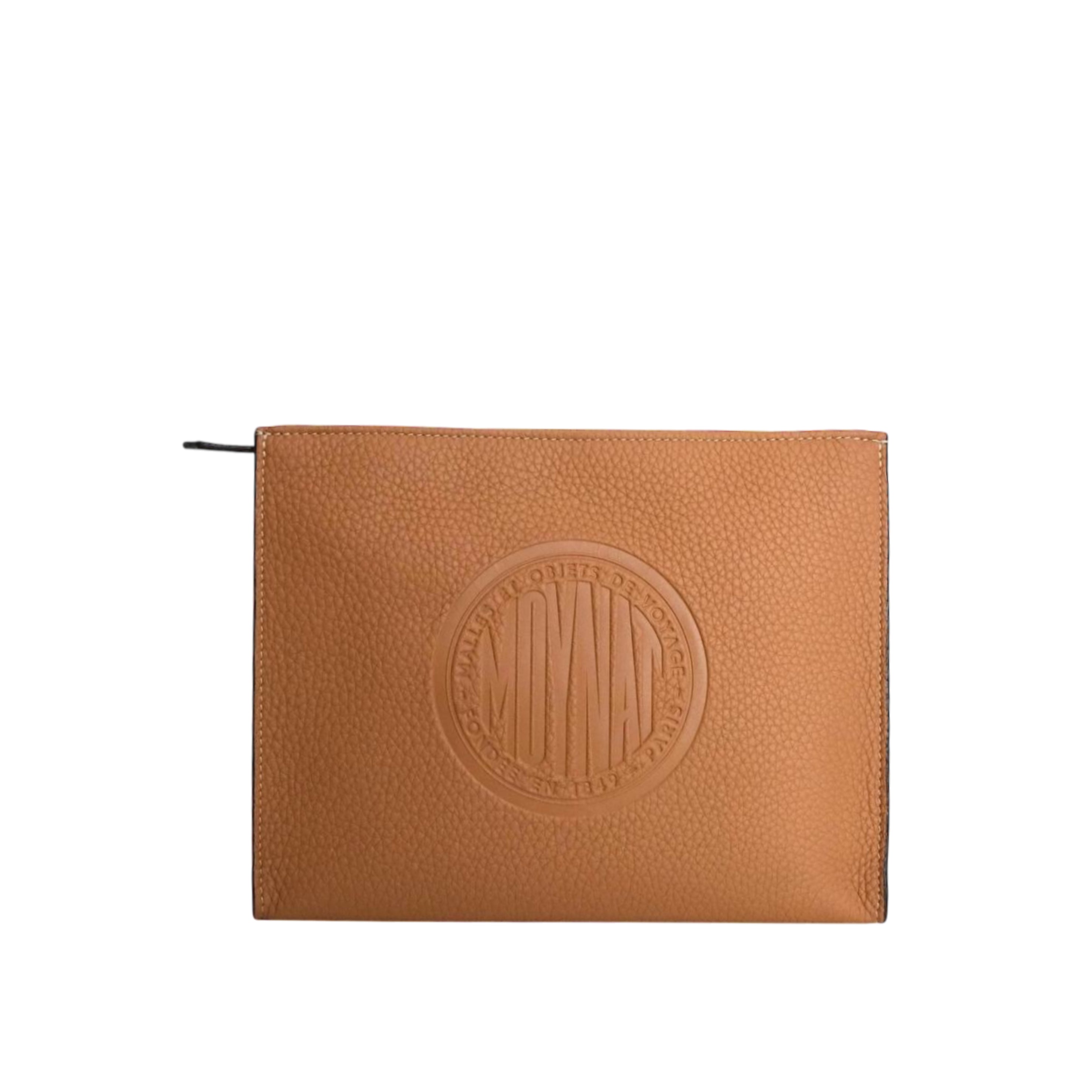MOYNAT - Medallion Zippy Pouch Taurillon  Leather in Brown Cannalle / Greige