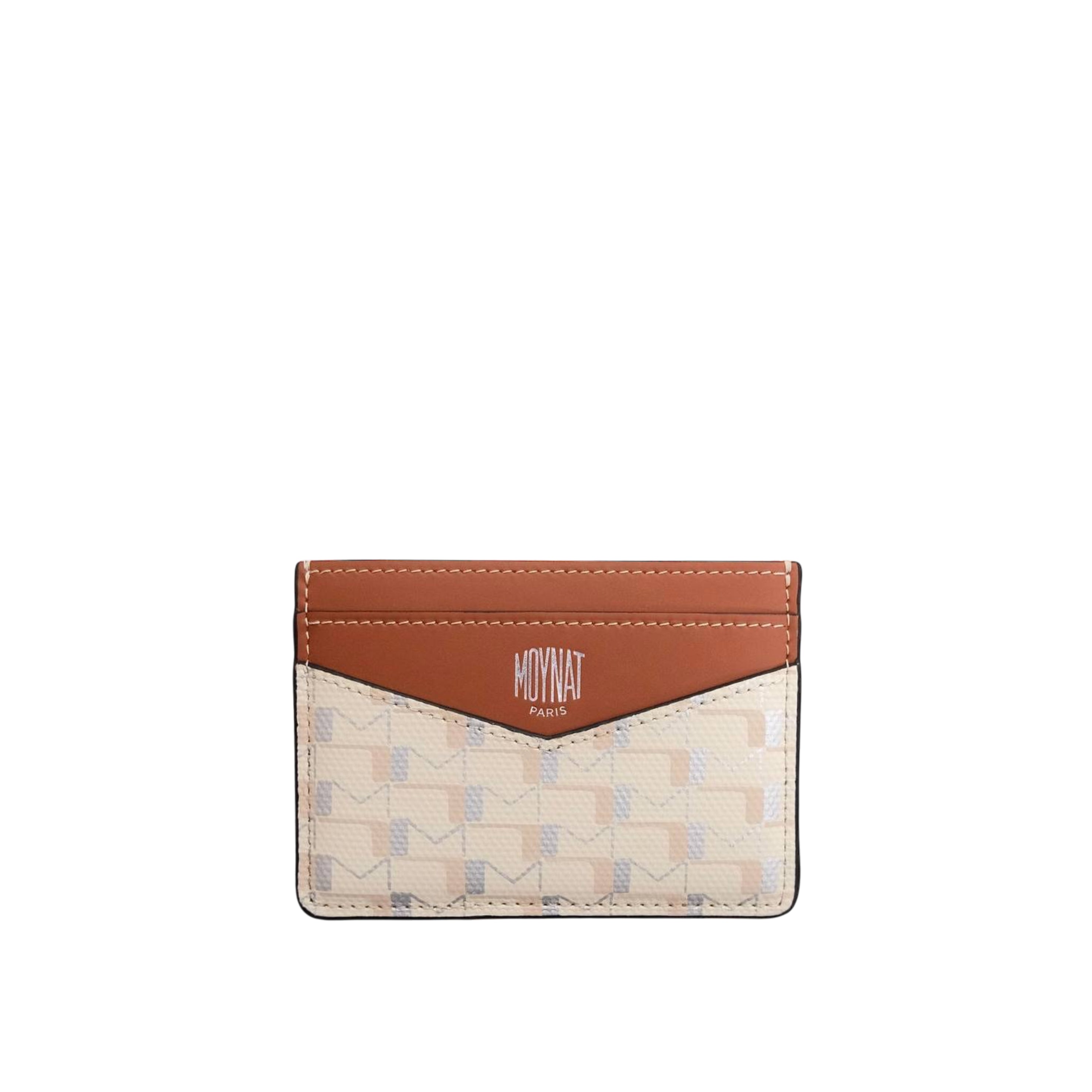 MOYNAT - Oh! Card Holder Canvas in Greige/ Silver/ Cognac