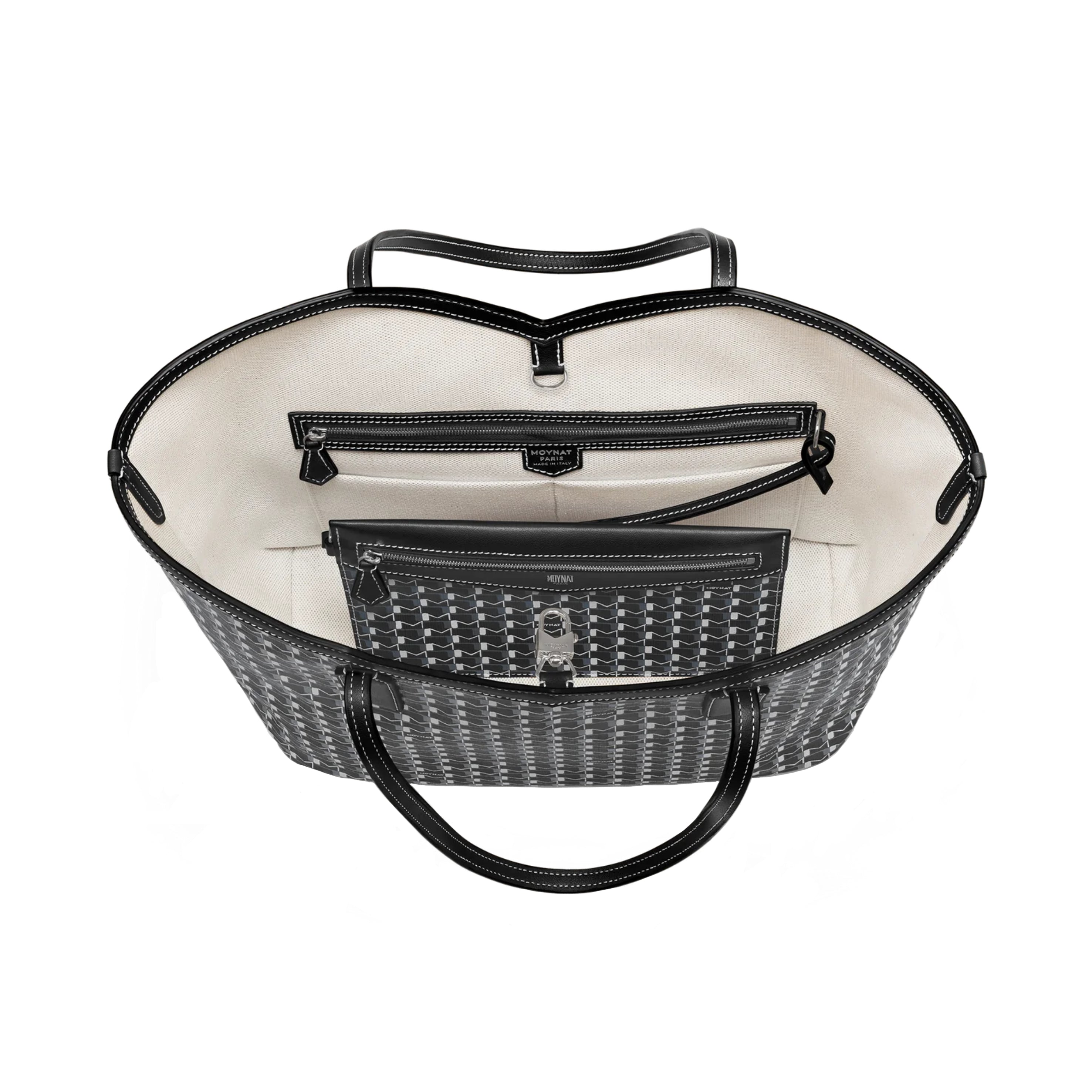 MOYNAT - M Tote Bag Canvas MM in Black/ White
