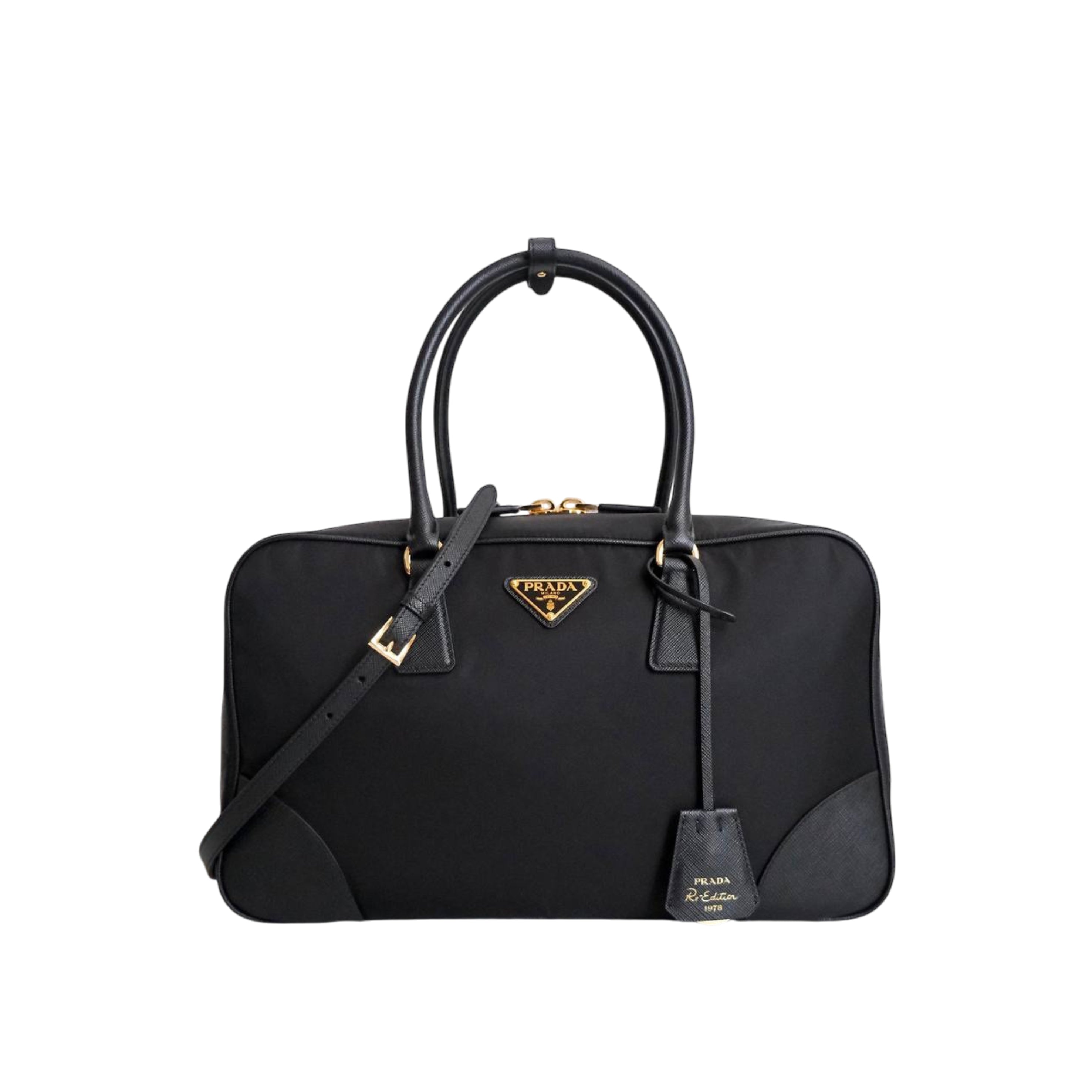 PRADA - Re-Edition 1978 Large Tote in Black (Gold Hardware)