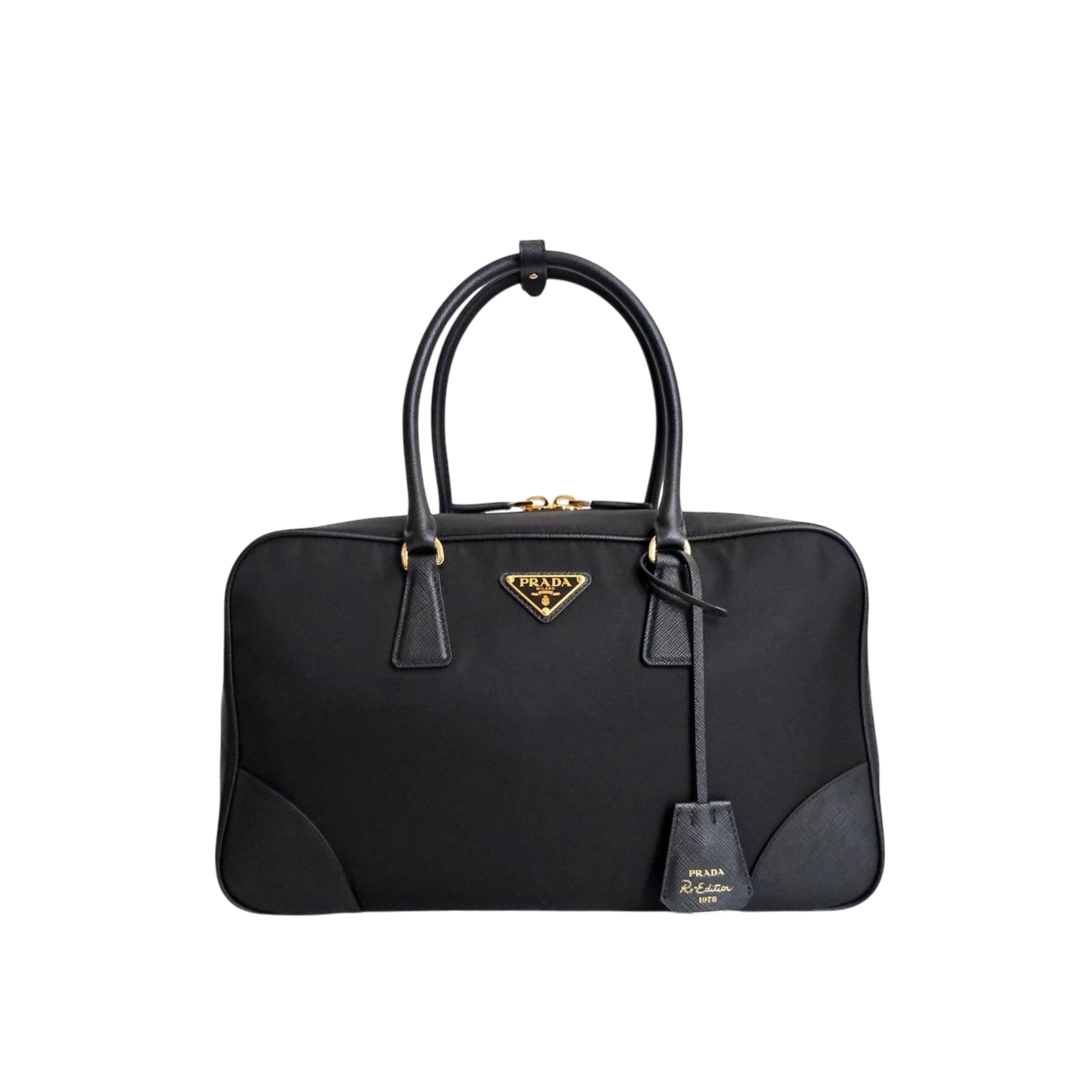 PRADA - Re-Edition 1978 Large Tote in Black (Gold Hardware)