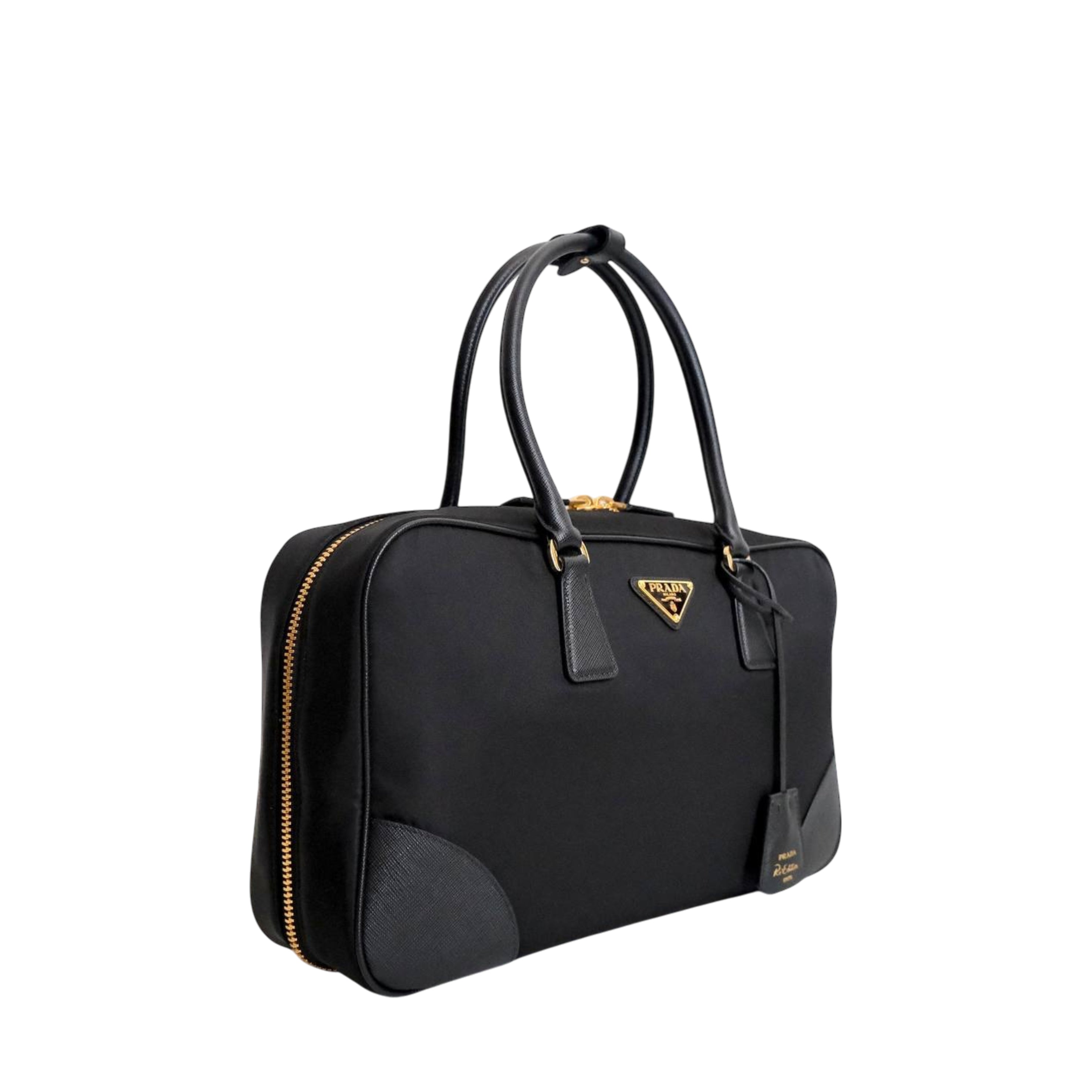PRADA - Re-Edition 1978 Large Tote in Black (Gold Hardware)