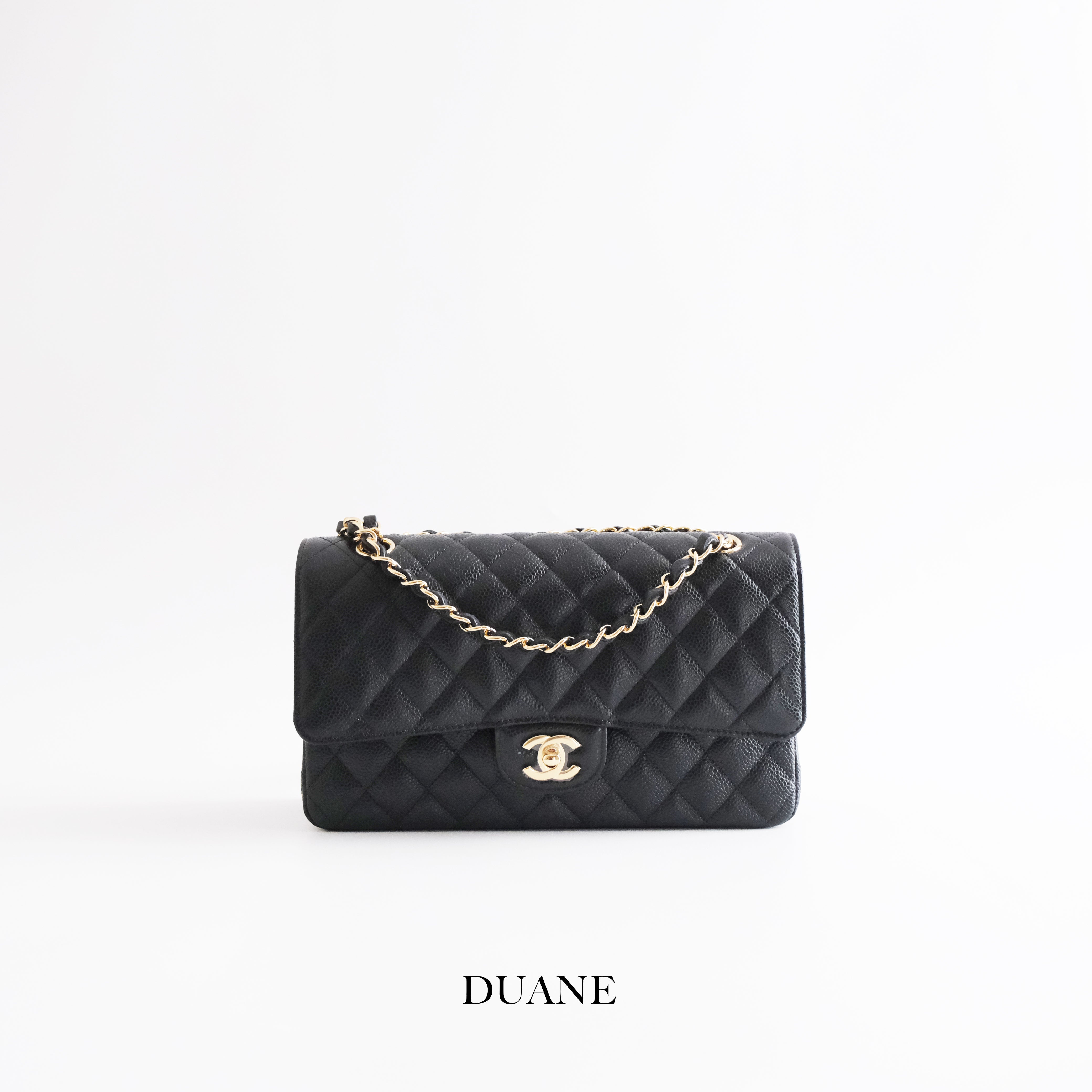 CHANEL Classic Flap Bag Medium Black Caviar GHW – Duane Store